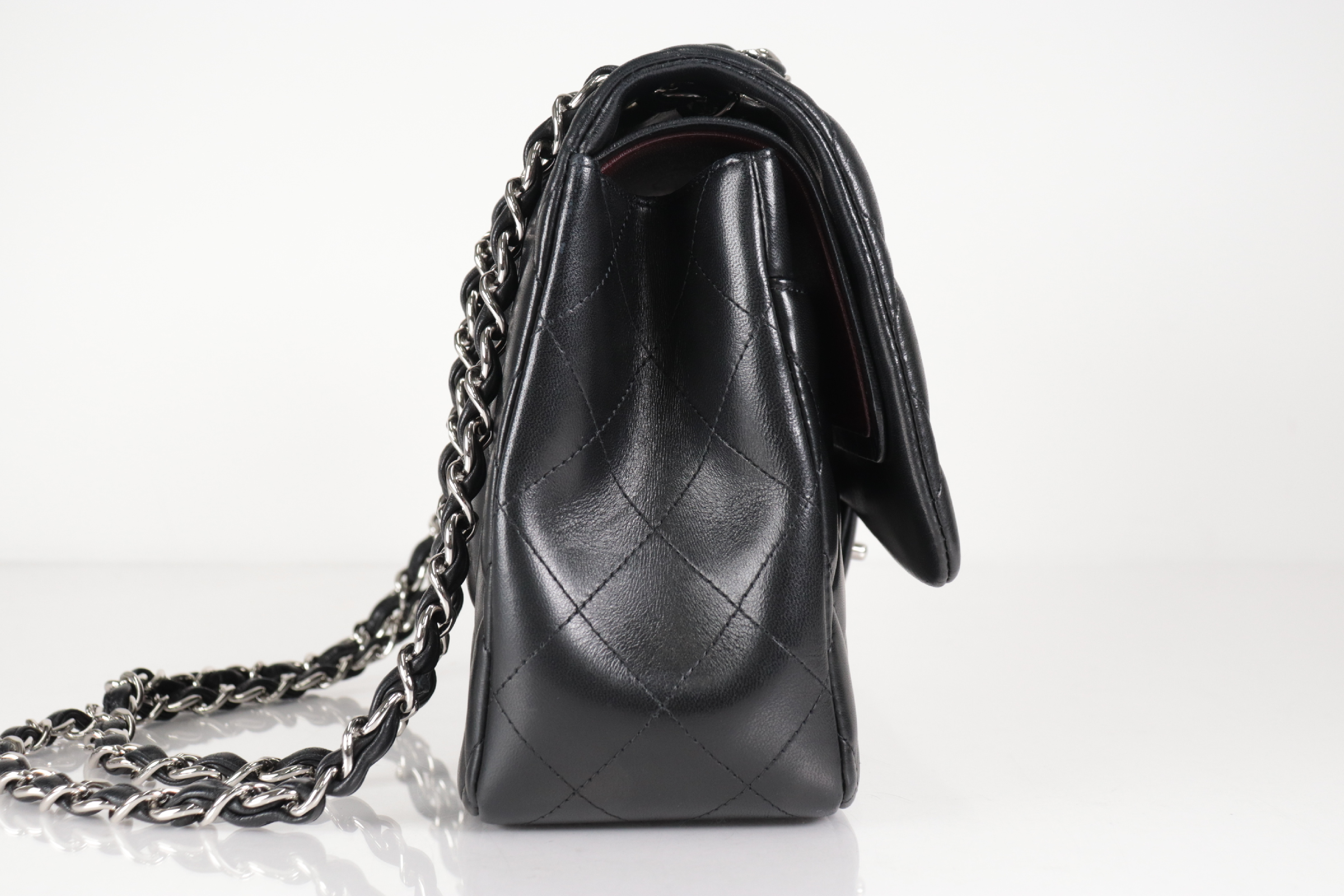 W-Flap 30 Lambskin Chain Shoulder Bag, Silver Hardware, Serial Number 18 Series — view 5