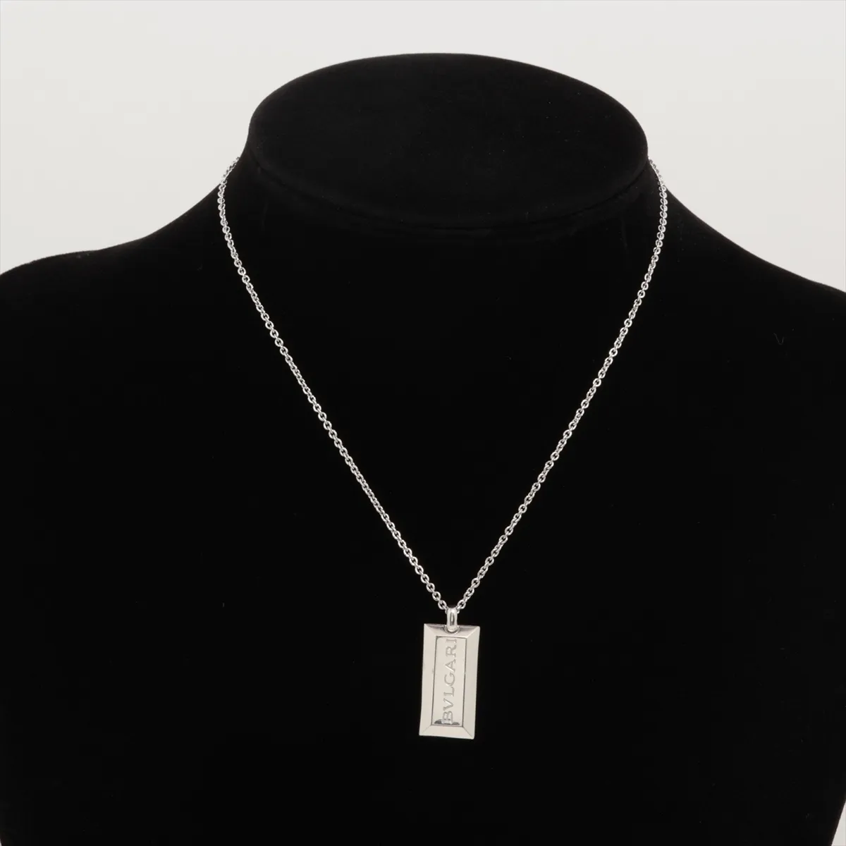 ingot necklace 750(WG) 19.1g Faint engraving Hard ring — view 5
