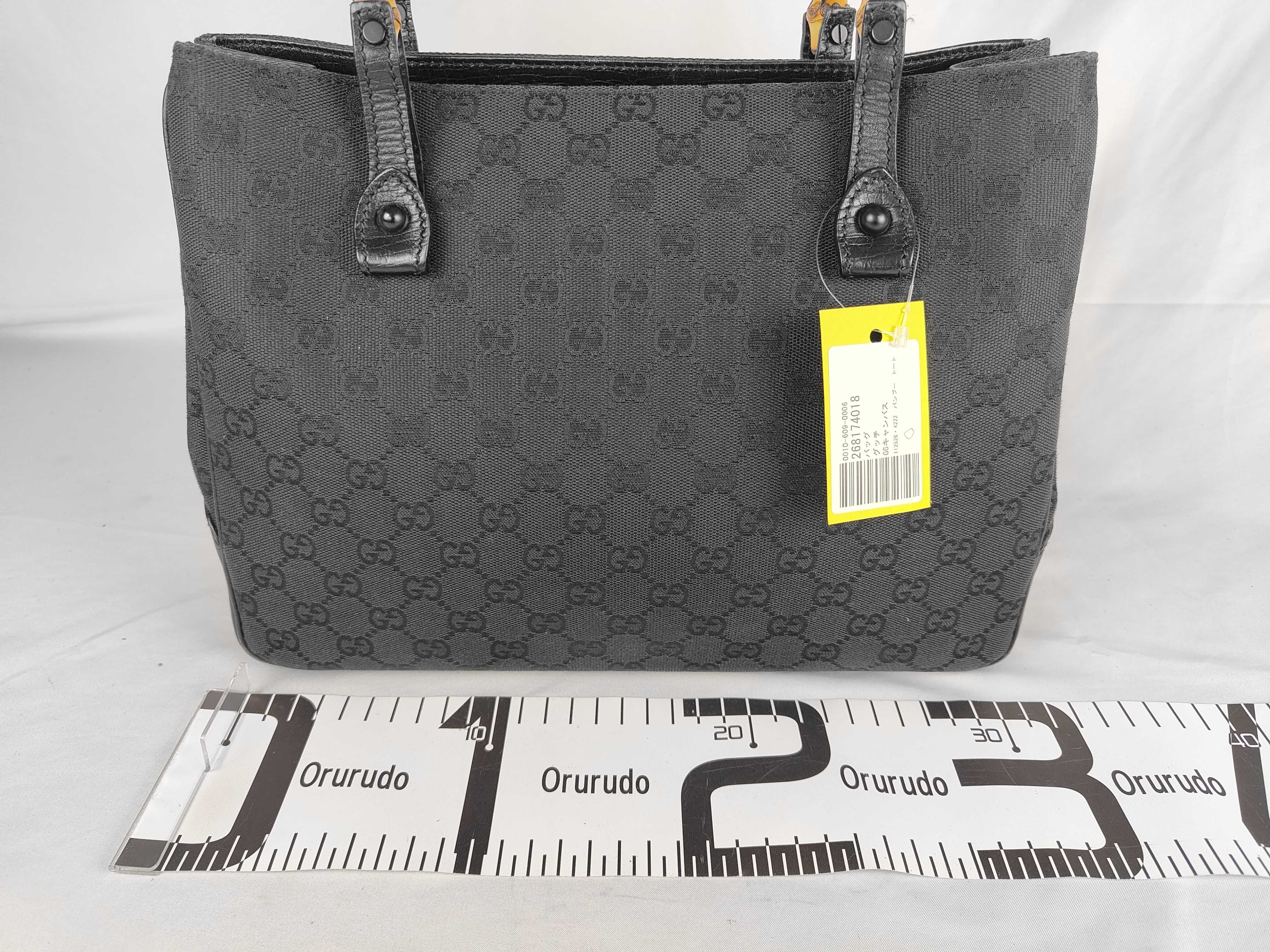 GG Canvas 112526・4222 Bamboo Tote Handbag — view 2