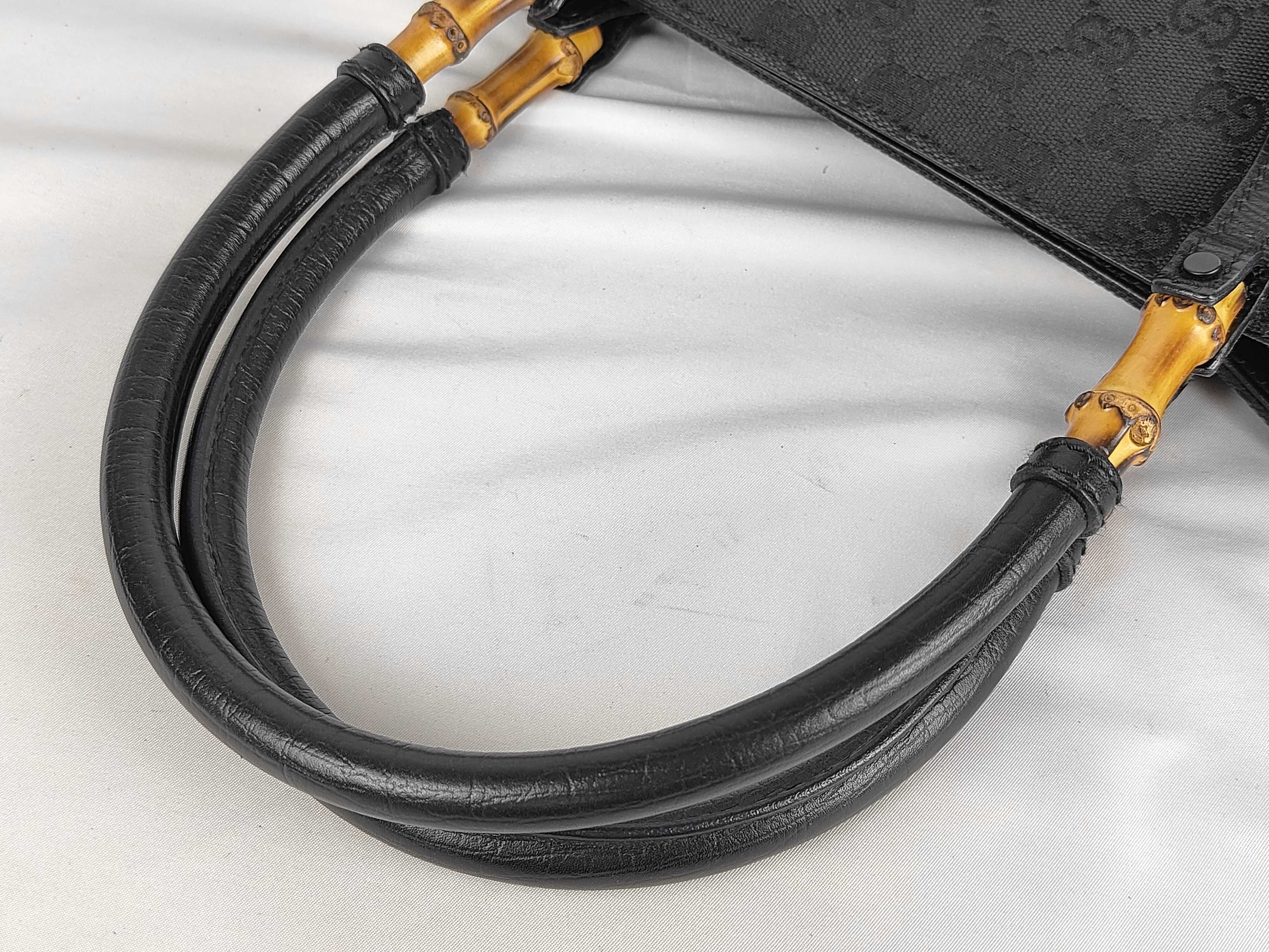 GG Canvas 112526・4222 Bamboo Tote Handbag — view 3