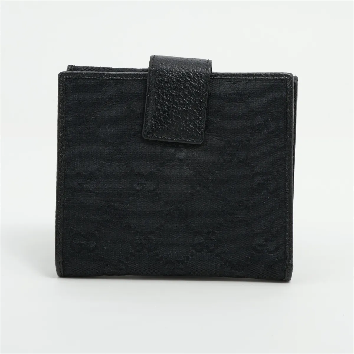 GG Canvas 112664 Canvas x Leather Compact Wallet Black — view 2