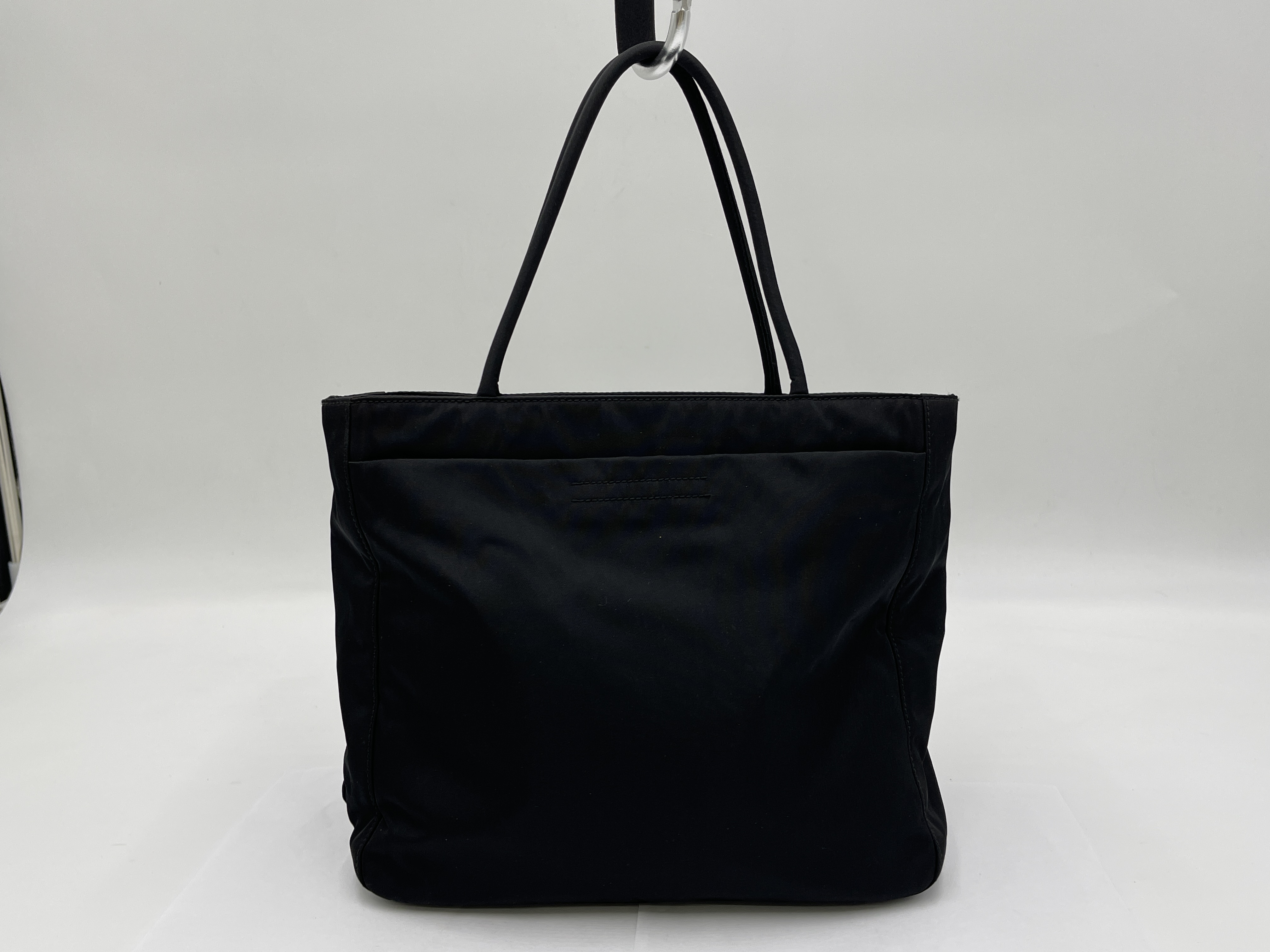 Nylon Black Triangle Logo Handbag — view 2