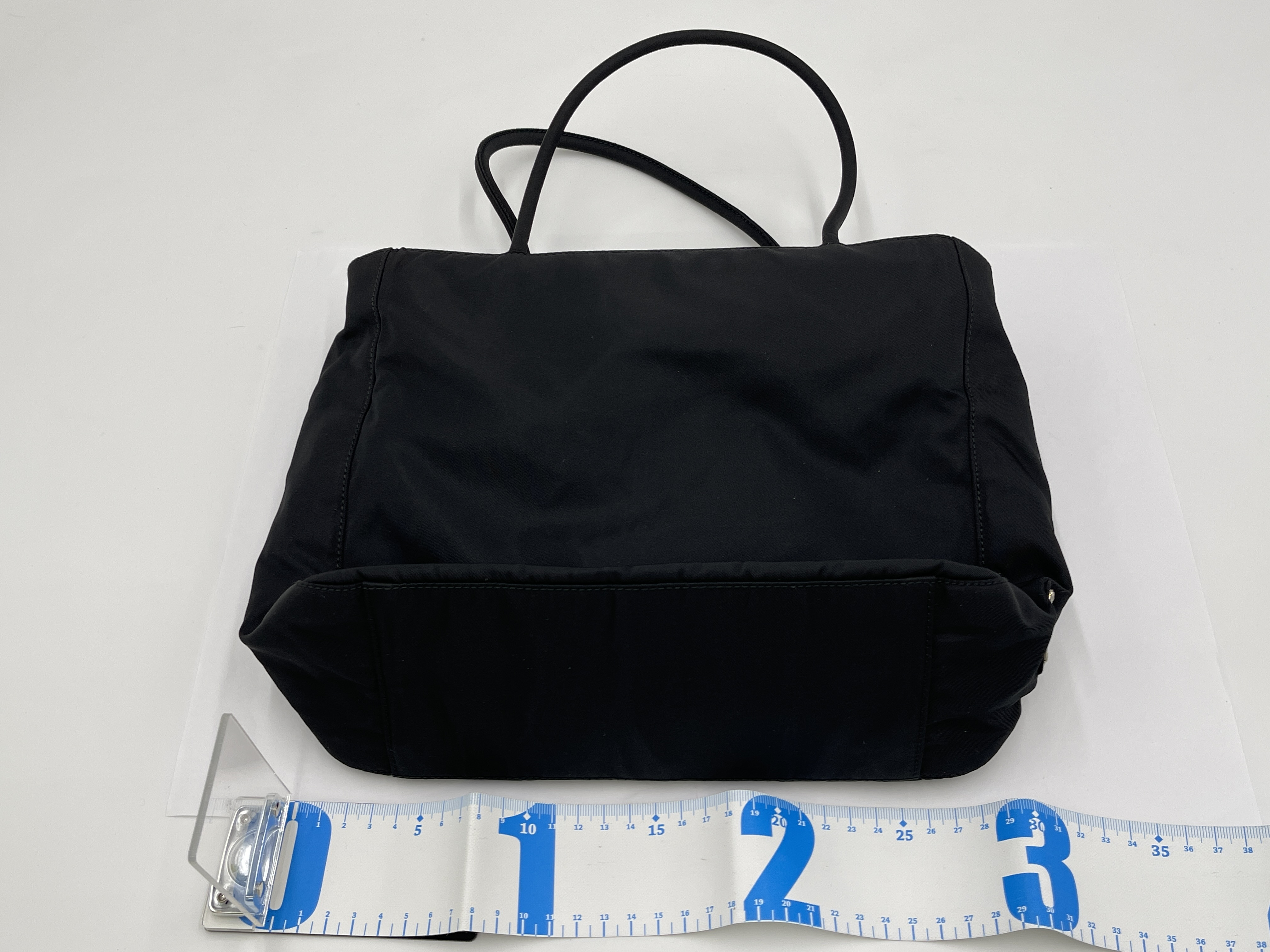 Nylon Black Triangle Logo Handbag — view 11