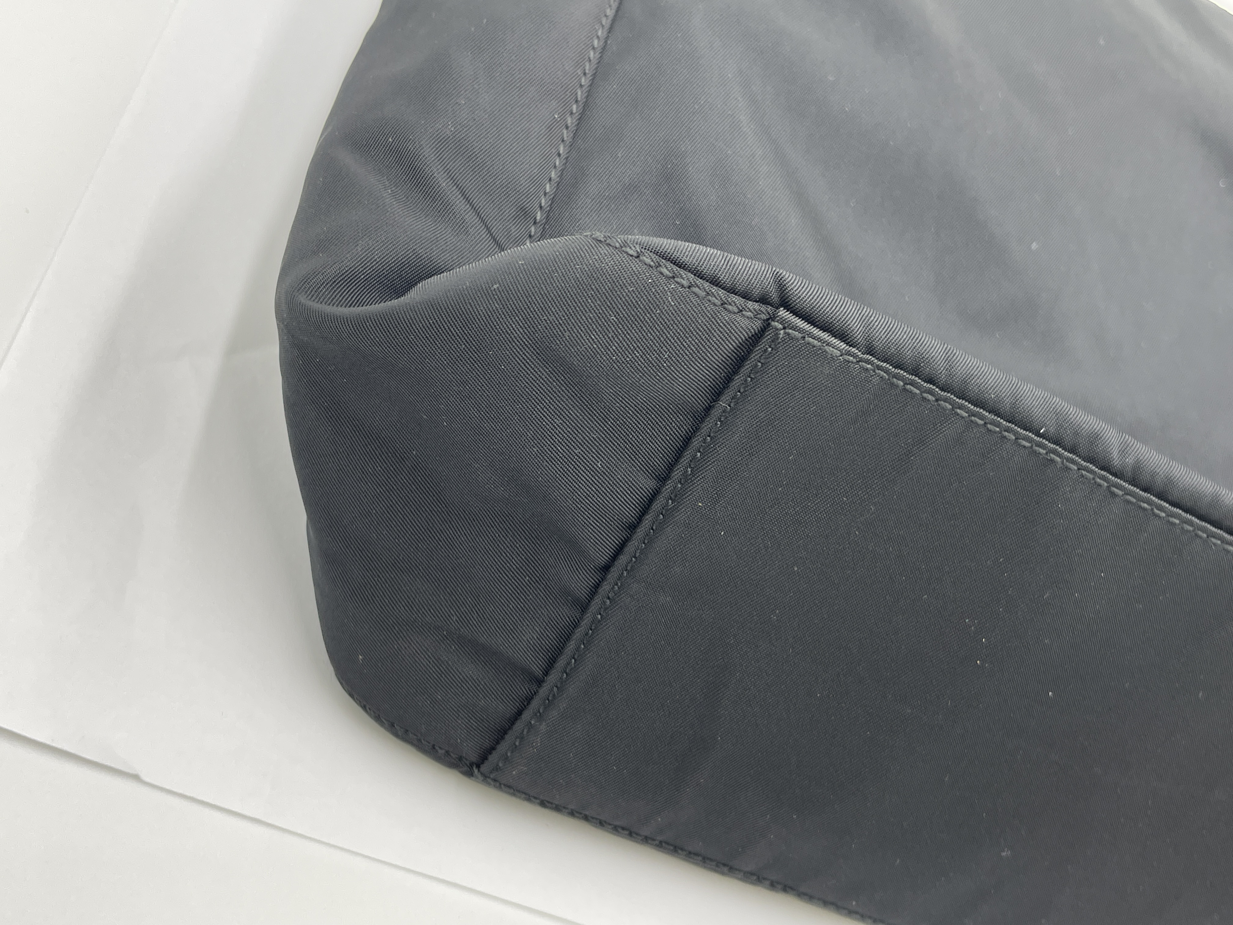 Nylon Black Triangle Logo Handbag — view 12