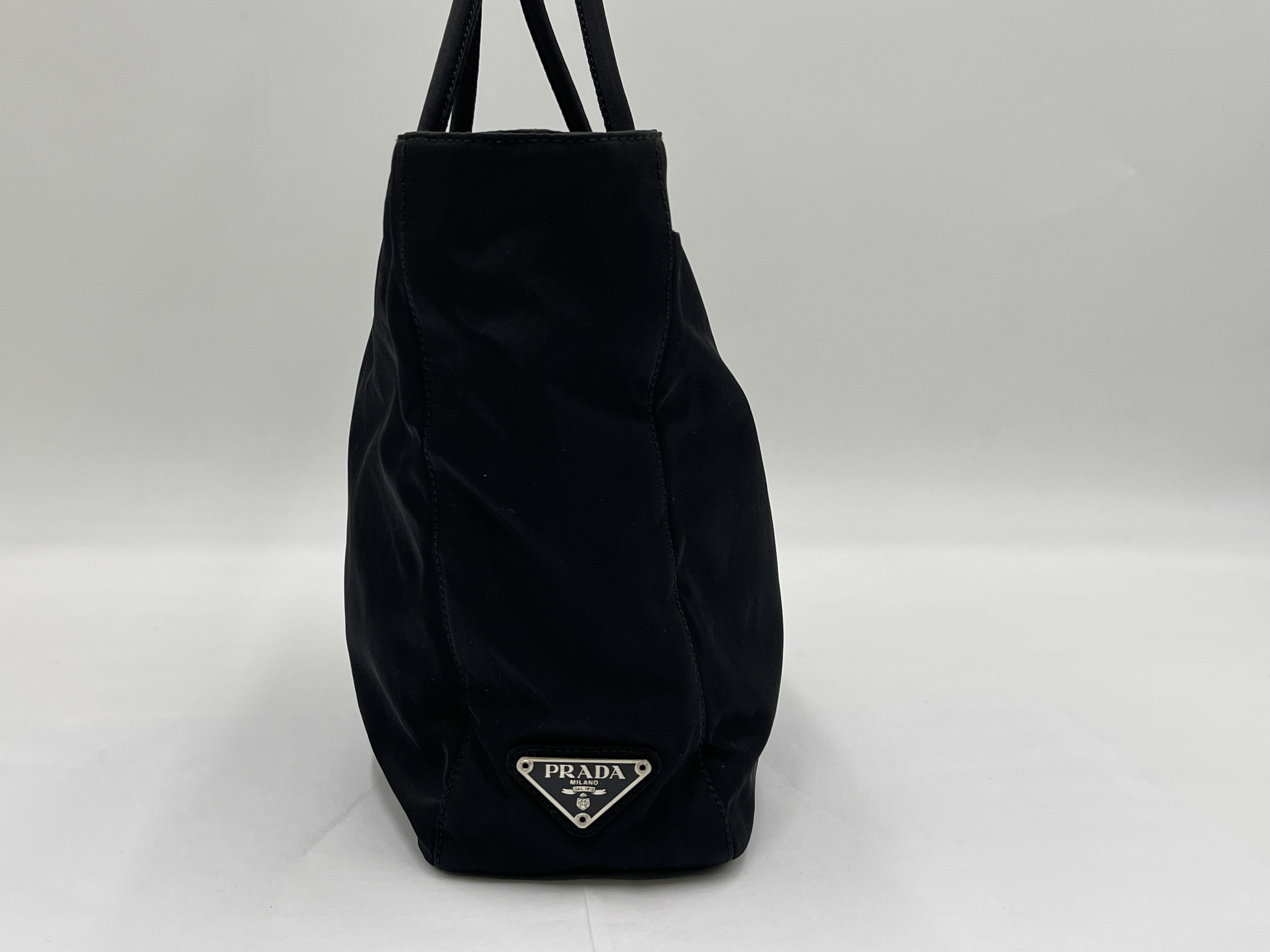 Nylon Black Triangle Logo Handbag — view 3