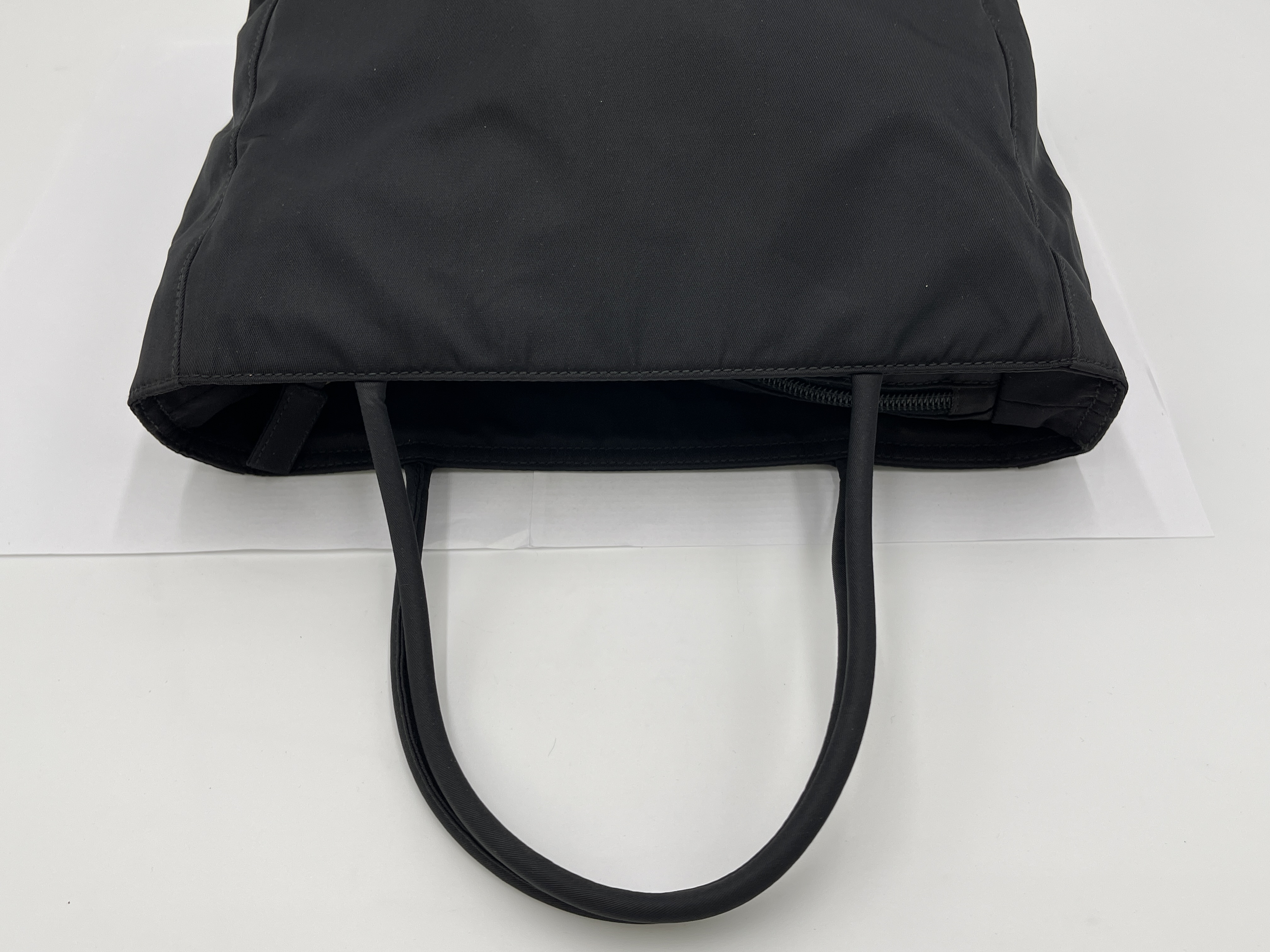 Nylon Black Triangle Logo Handbag — view 4