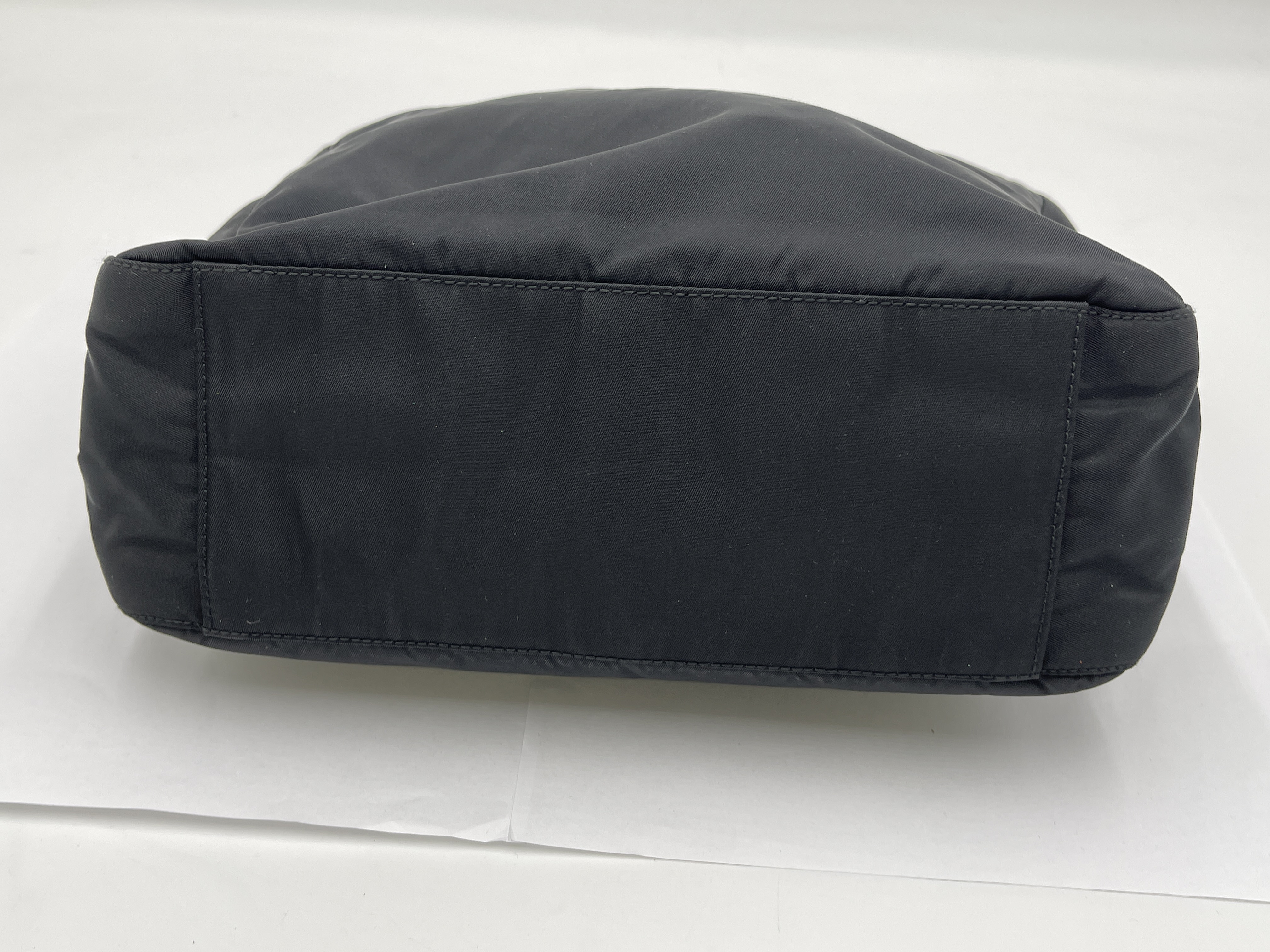Nylon Black Triangle Logo Handbag — view 5
