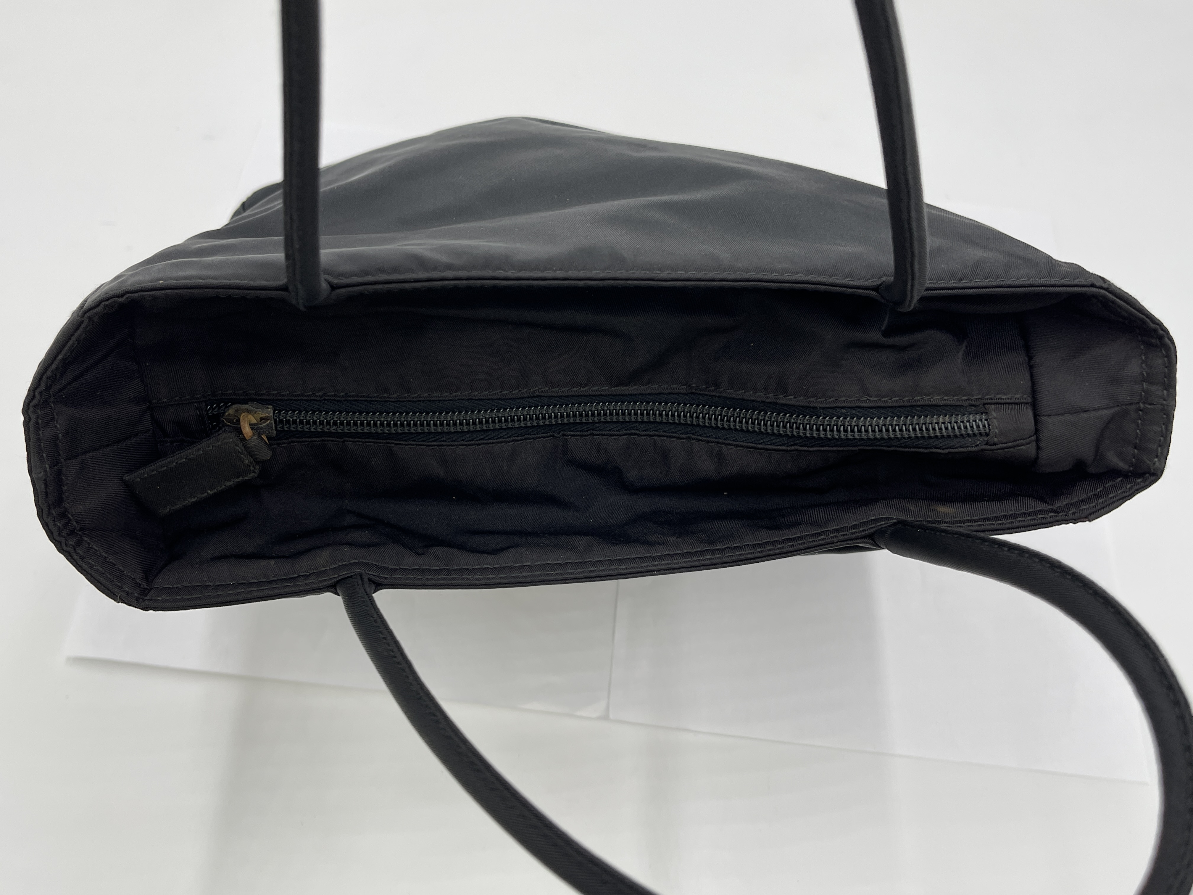 Nylon Black Triangle Logo Handbag — view 6