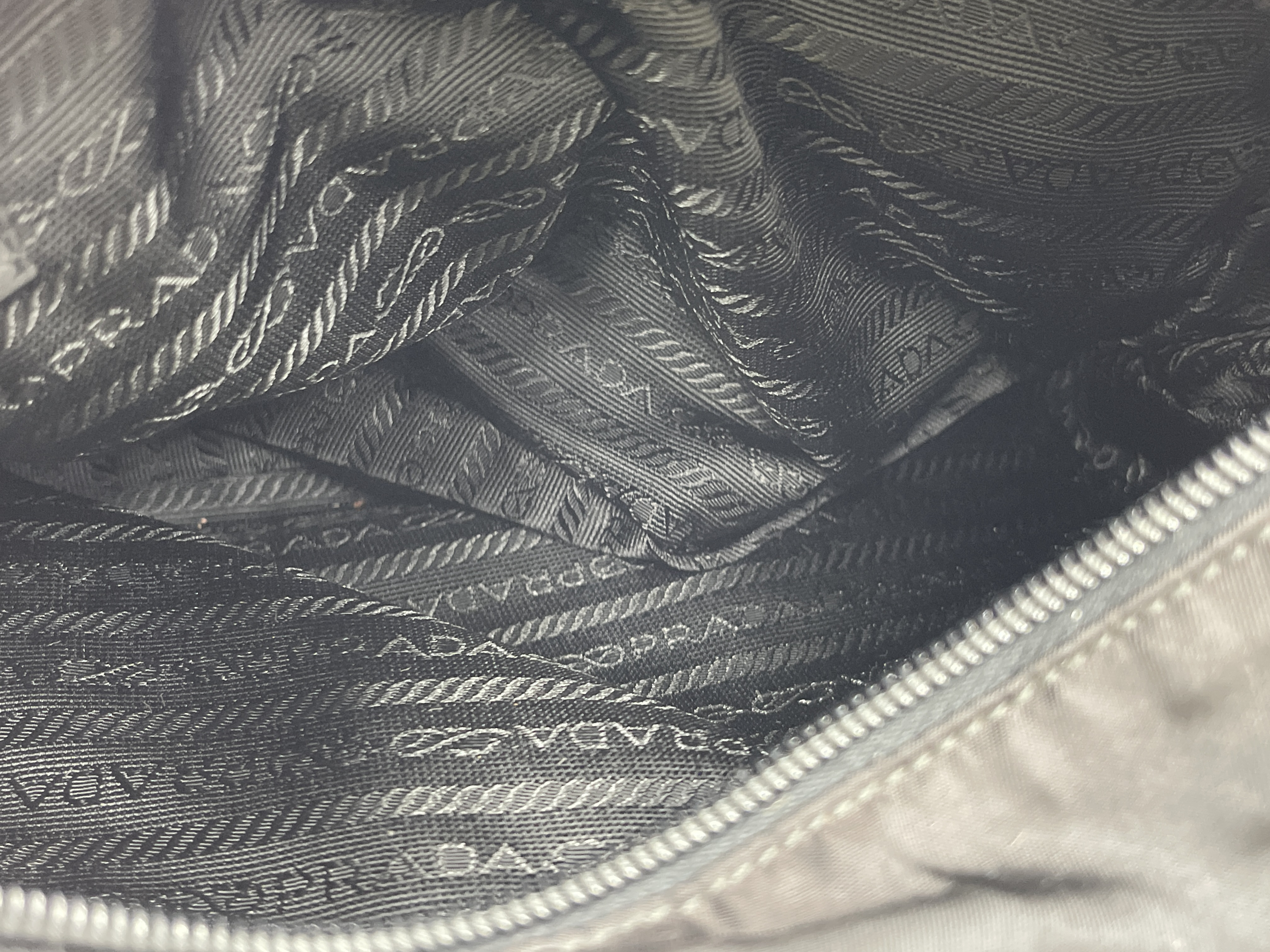 Nylon Black Triangle Logo Handbag — view 9