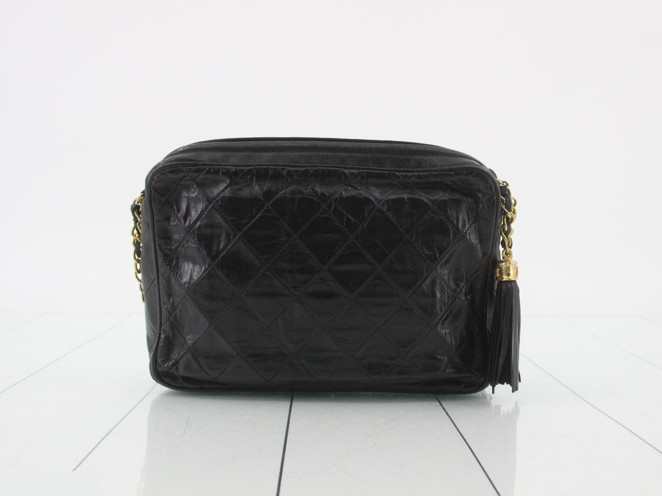 Matelassé Lambskin Fringe Chain Shoulder Bag - Seal — view 2