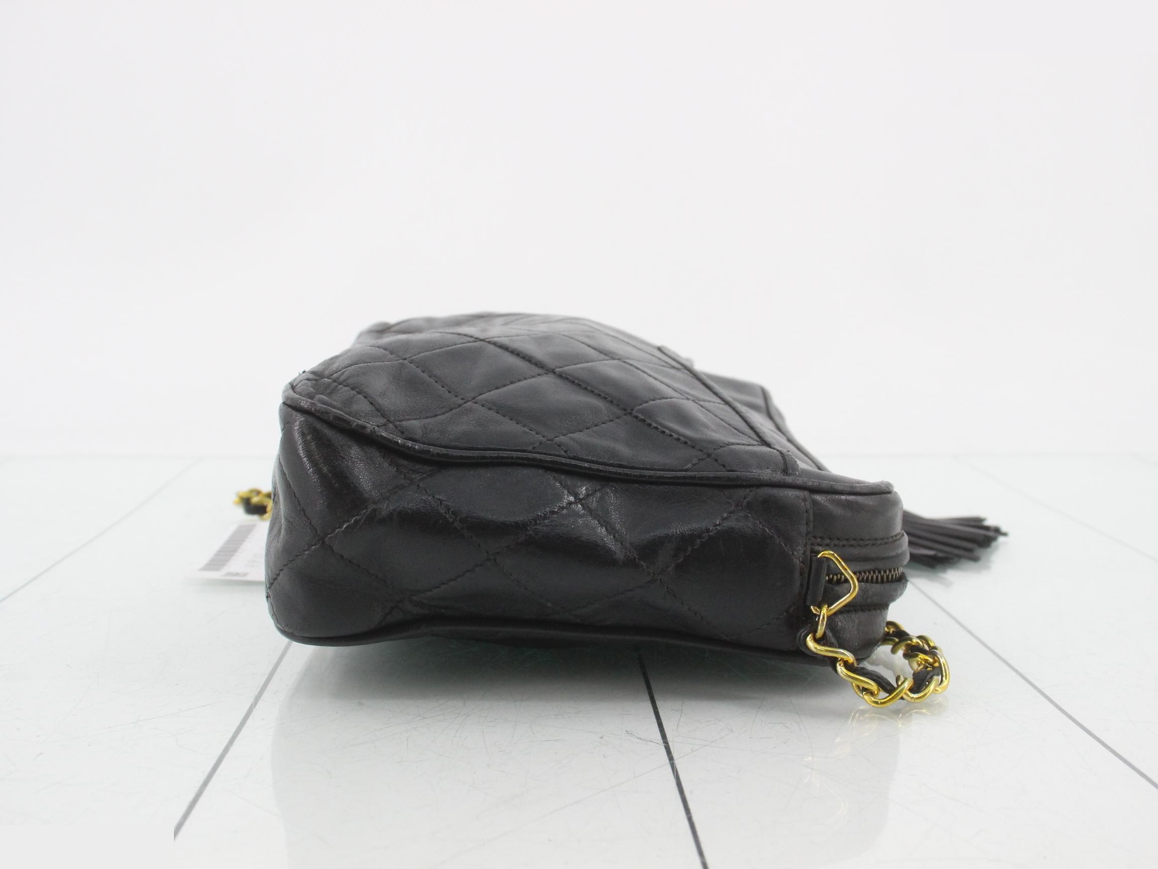 Matelassé Lambskin Fringe Chain Shoulder Bag - Seal — view 3