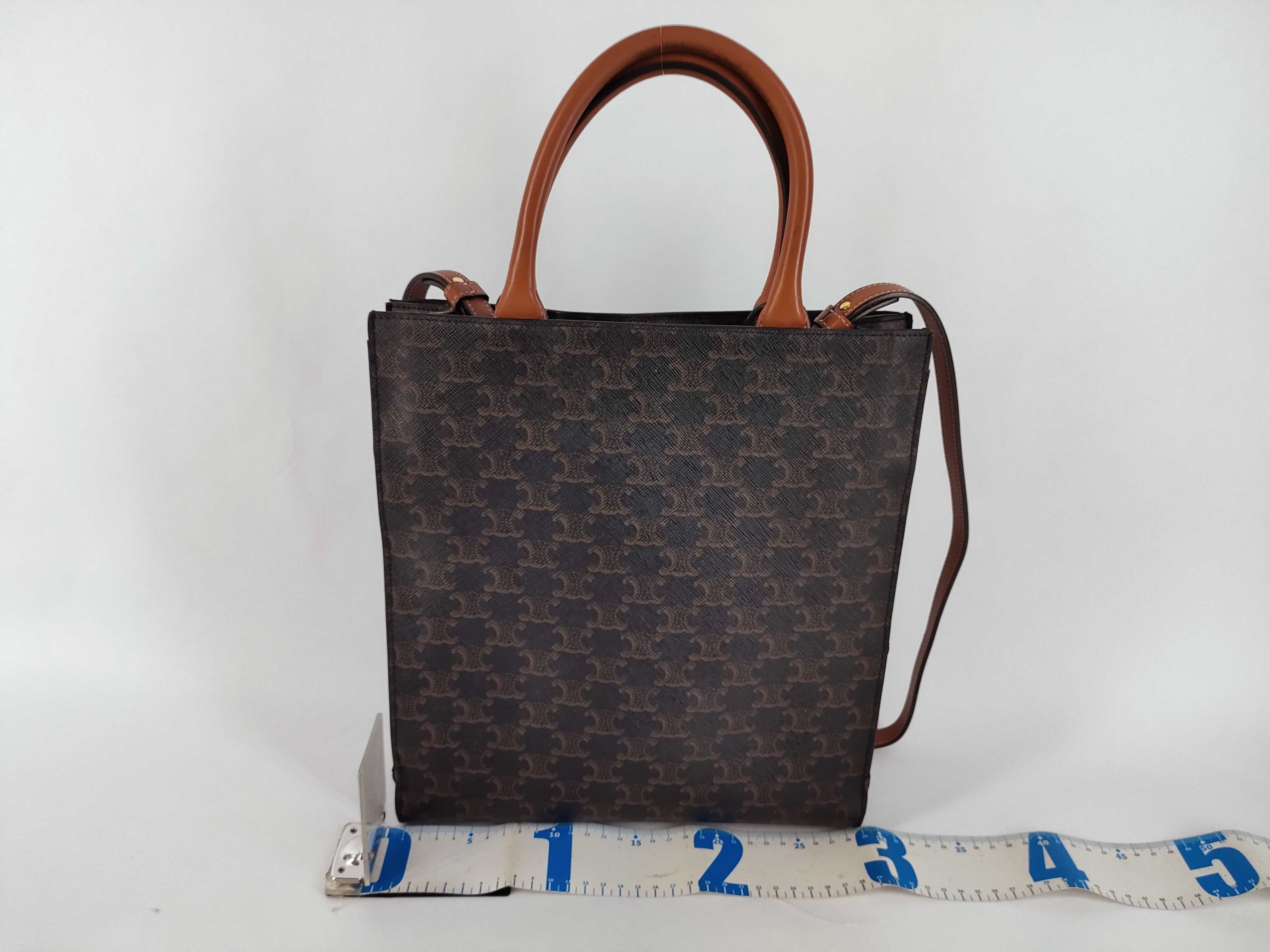Triomphe Vertical Cabas PVC x Leather 2-Way Tote Bag Brown x Black Tote Bag — view 2