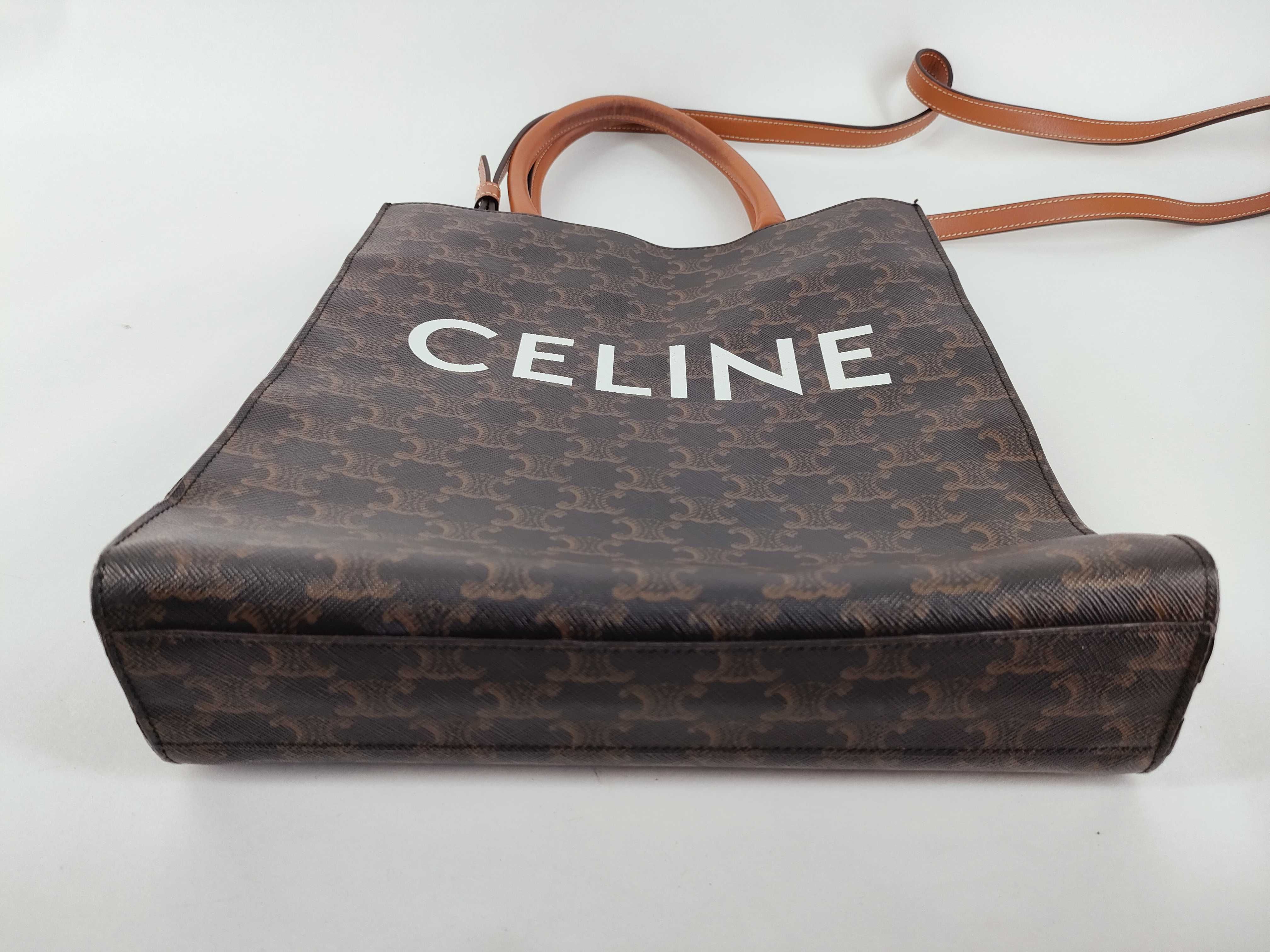 Triomphe Vertical Cabas PVC x Leather 2-Way Tote Bag Brown x Black Tote Bag — view 8