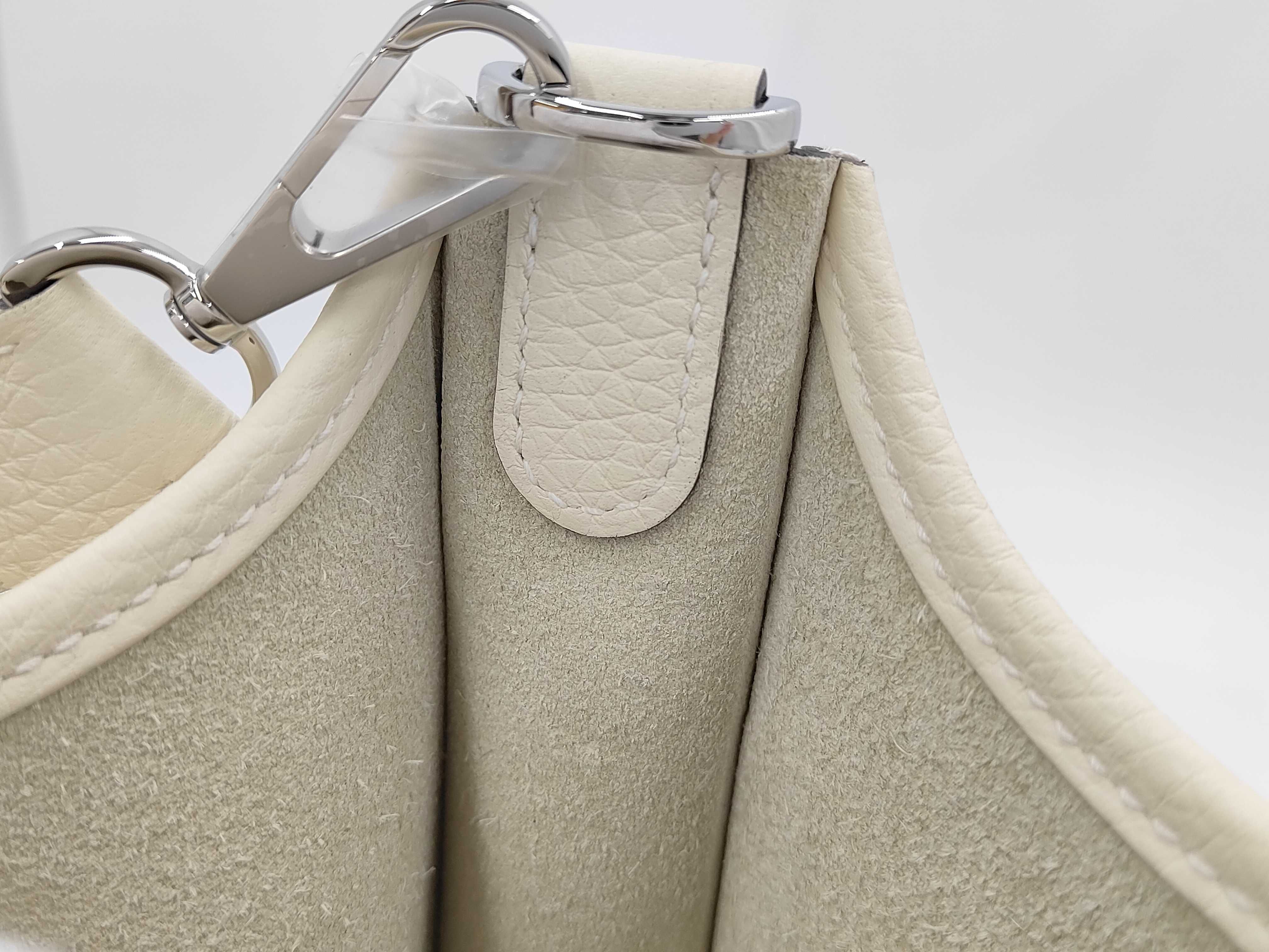 Evelyne 23 Taurillon Leather Cream Silver Hardware K Stamp Shoulder Bag — view 11