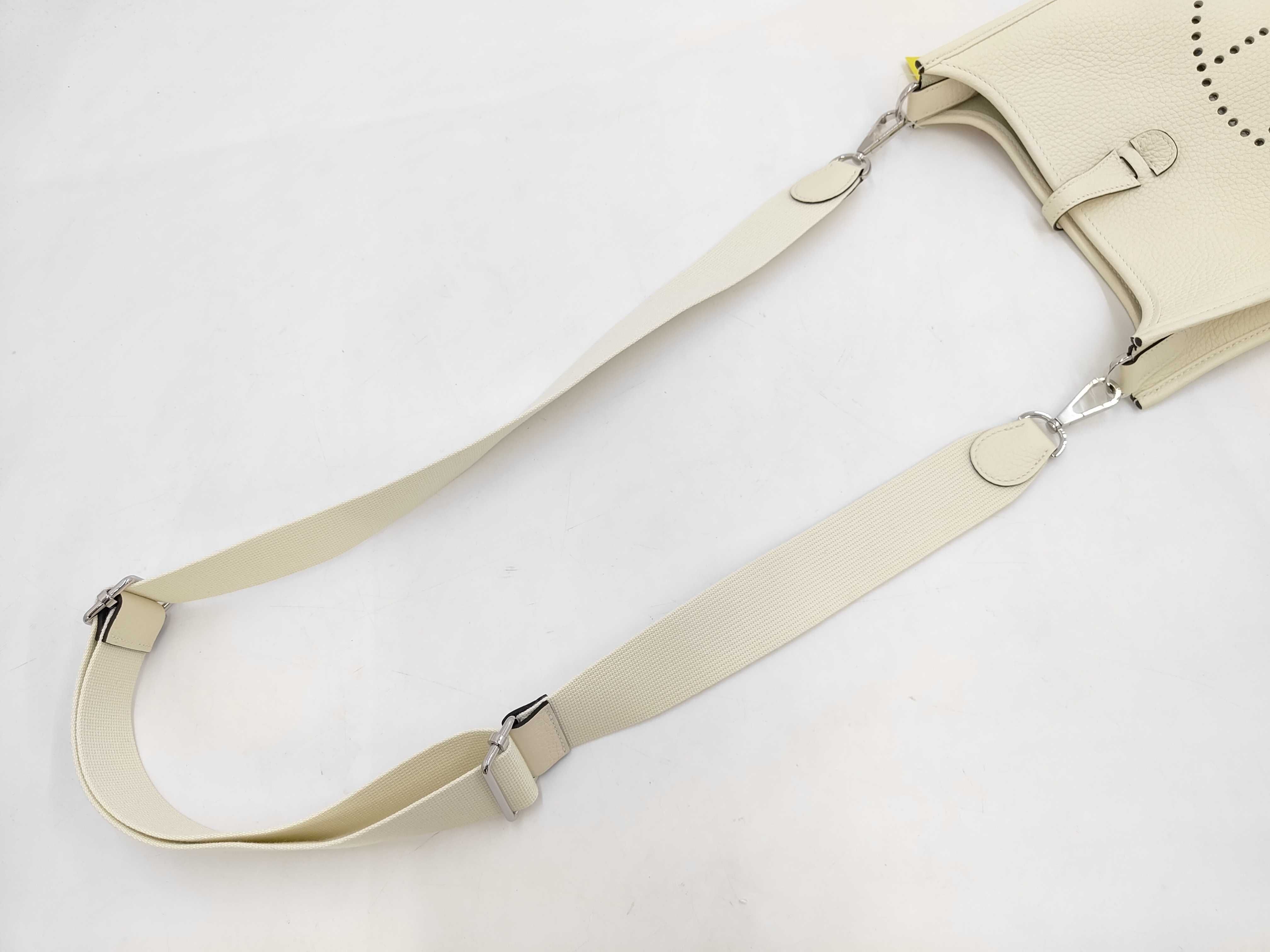 Evelyne 23 Taurillon Leather Cream Silver Hardware K Stamp Shoulder Bag — view 5