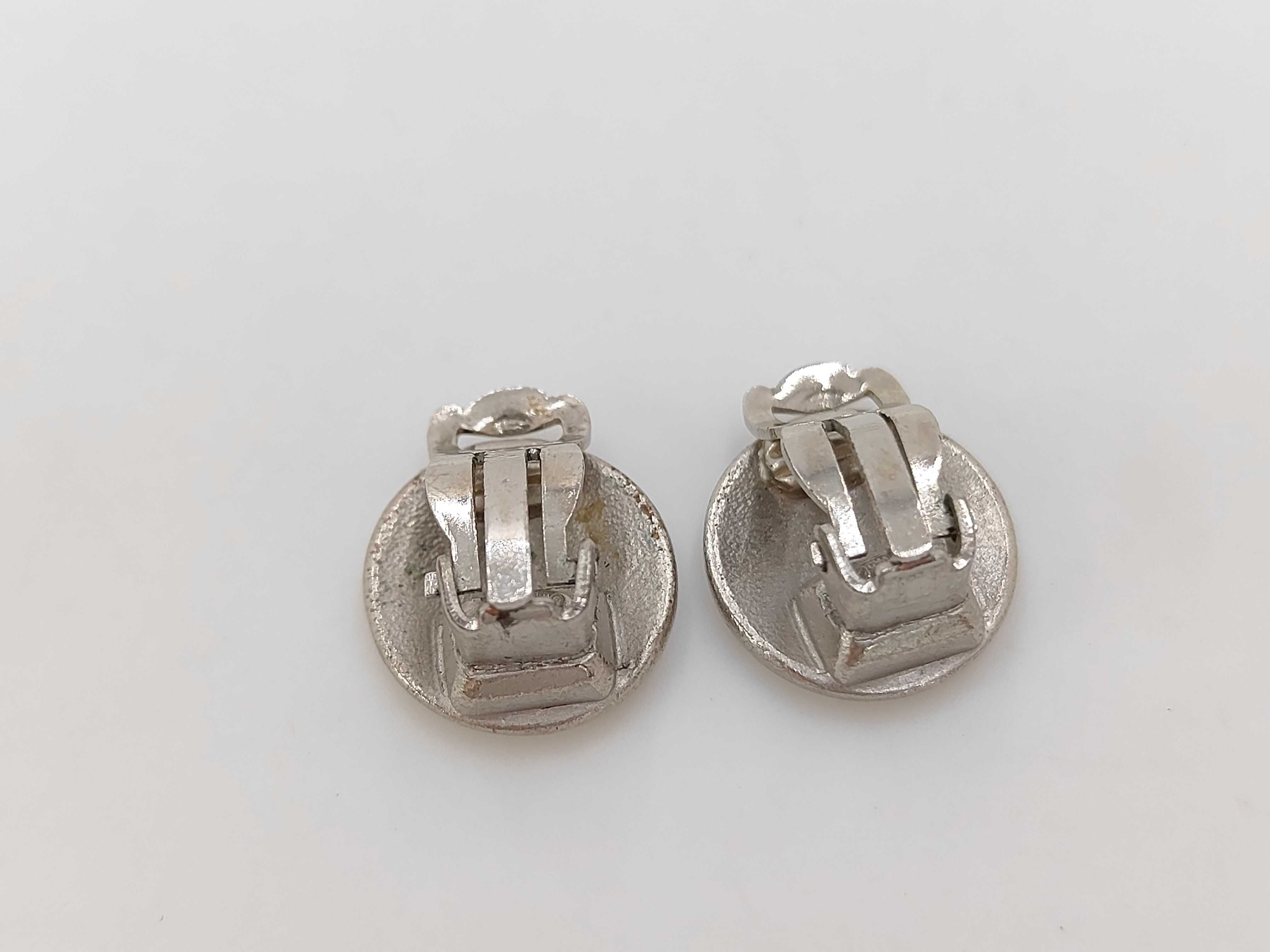 Silver Metal Logo Earrings (with verdigris) — view 2