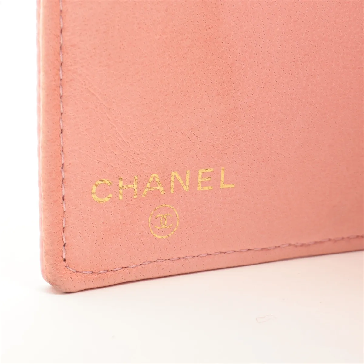 Coco Mark Caviar Skin Long Wallet, Pink with Gold Hardware, 8929361 — view 8