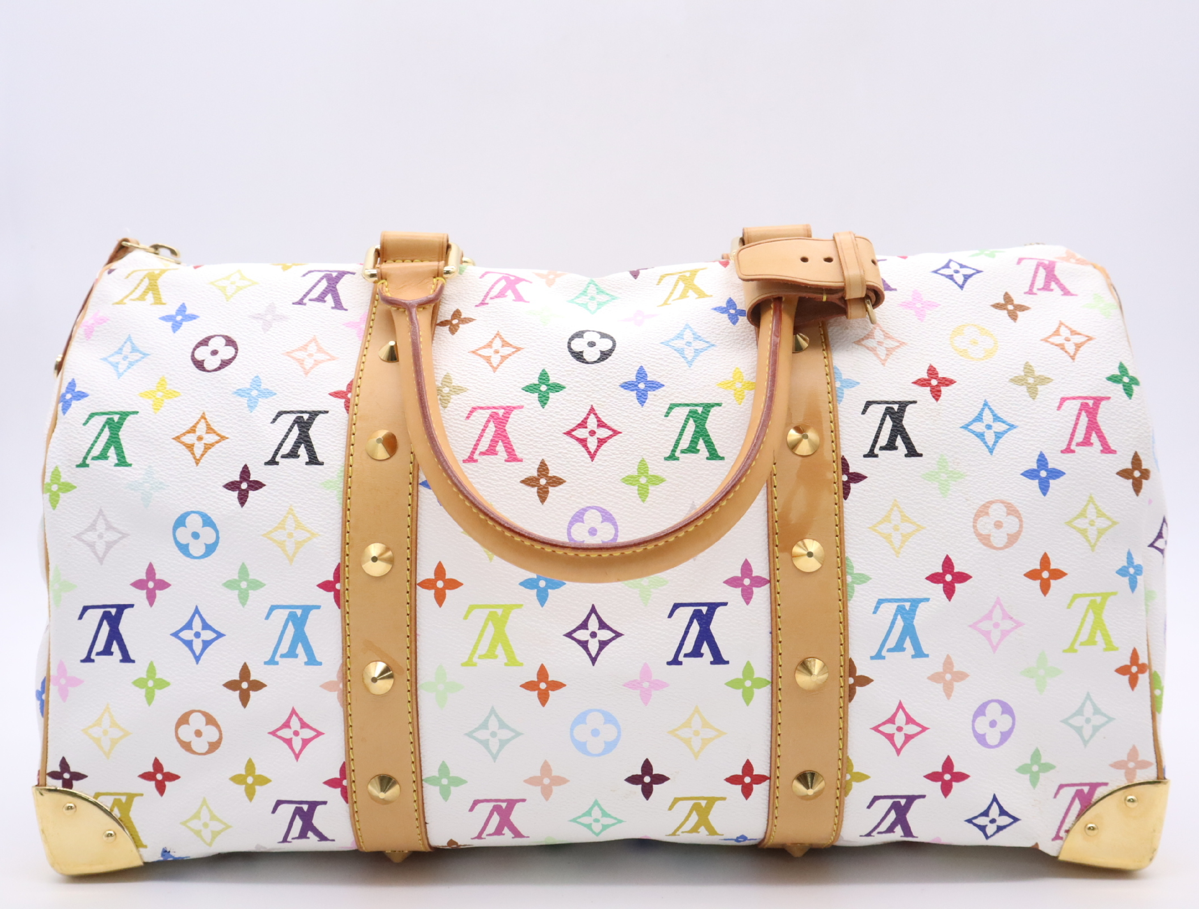 M92641 Multicolor Keepall 45 Boston Bag with 2 Keys, Clochette, Name Tag, and Handle Strap. — view 2