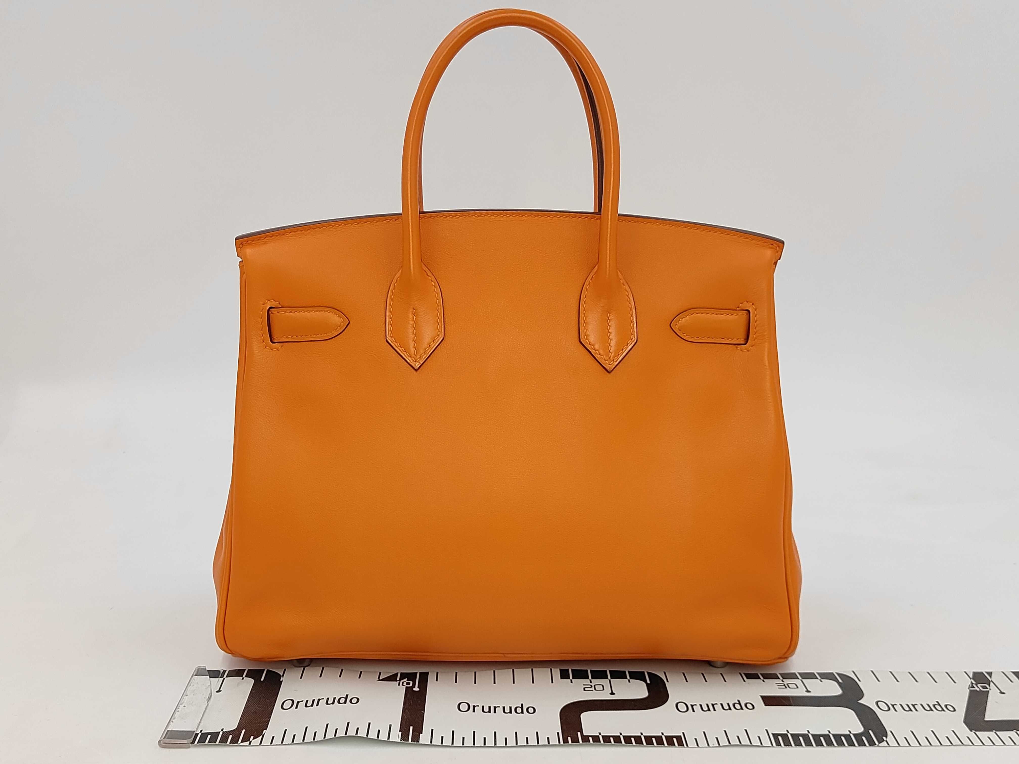 Birkin 30 Swift Orange Silver Hardware L Handbag — view 2