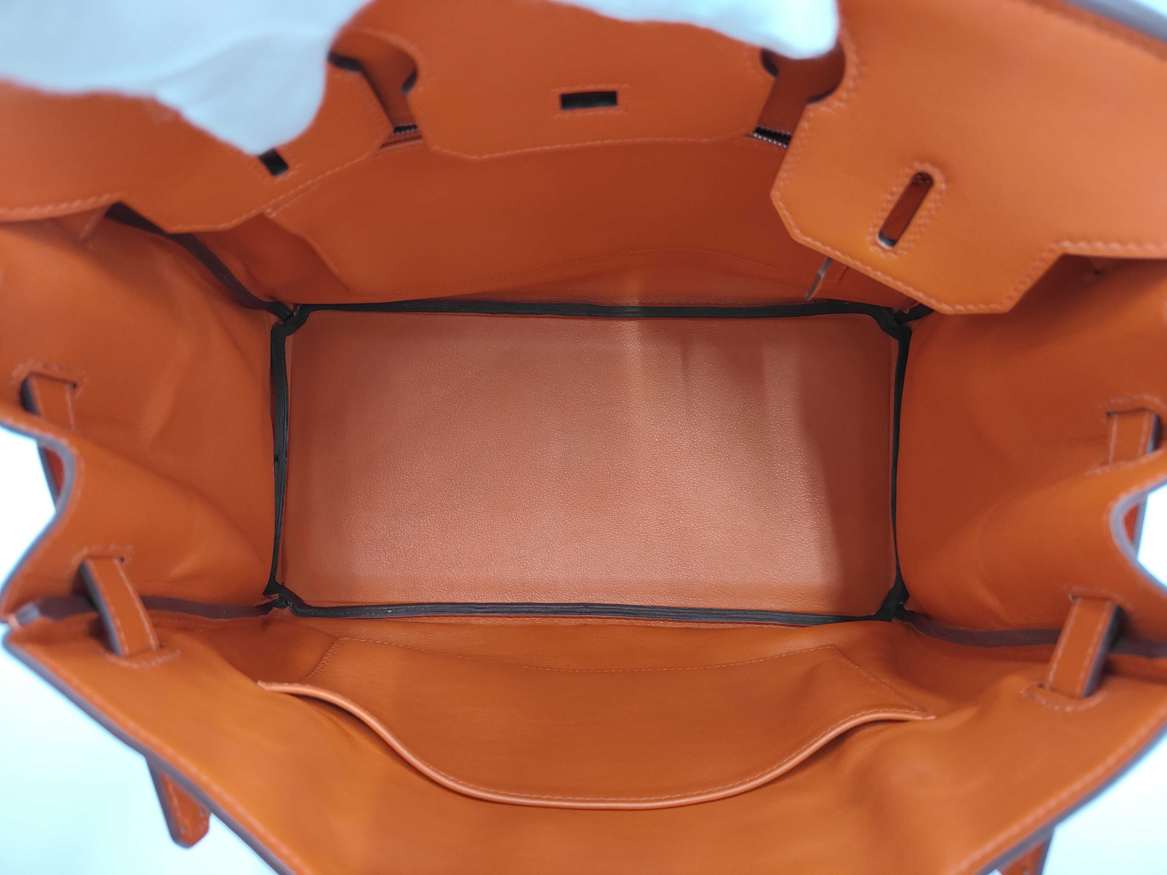 Birkin 30 Swift Orange Silver Hardware L Handbag — view 11