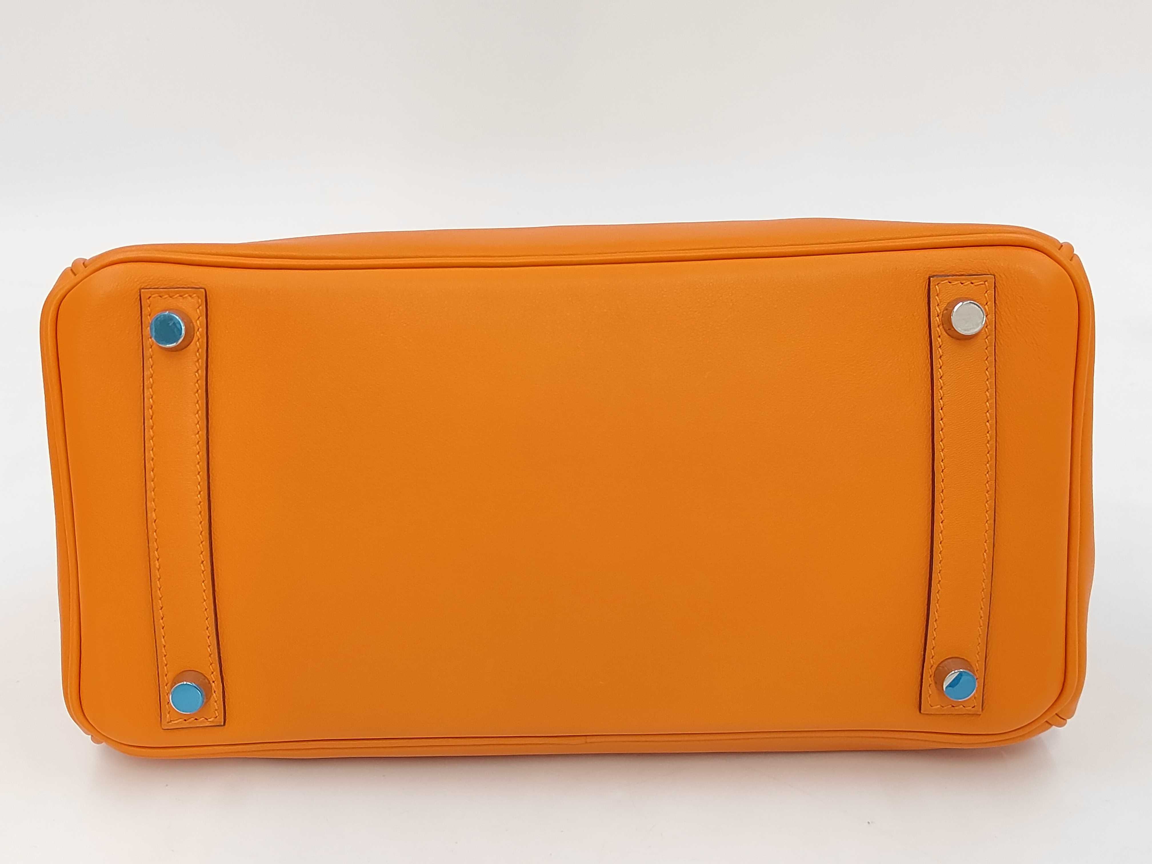 Birkin 30 Swift Orange Silver Hardware L Handbag — view 3