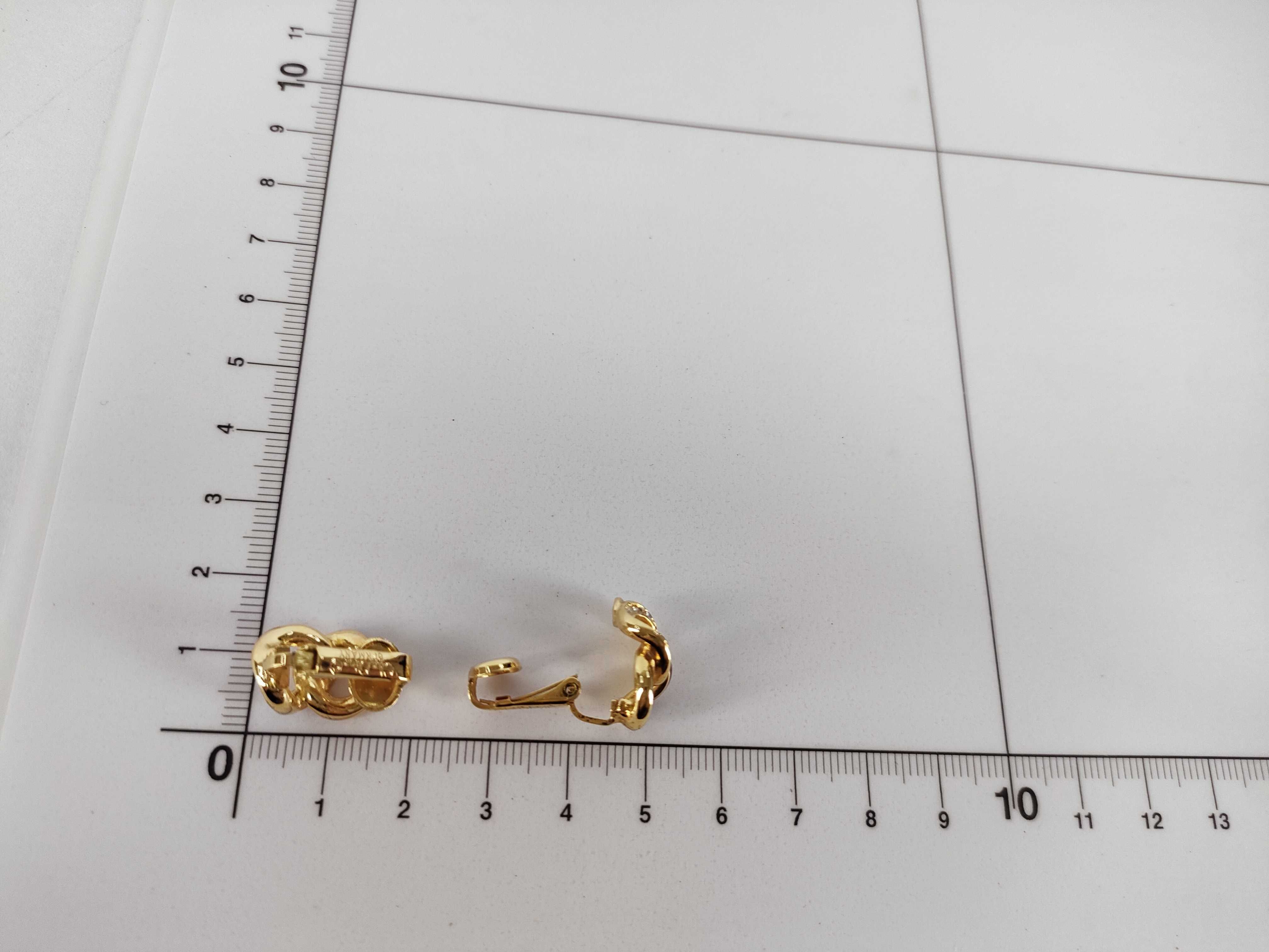 Vintage Rhinestone Black Gold Earrings — view 10