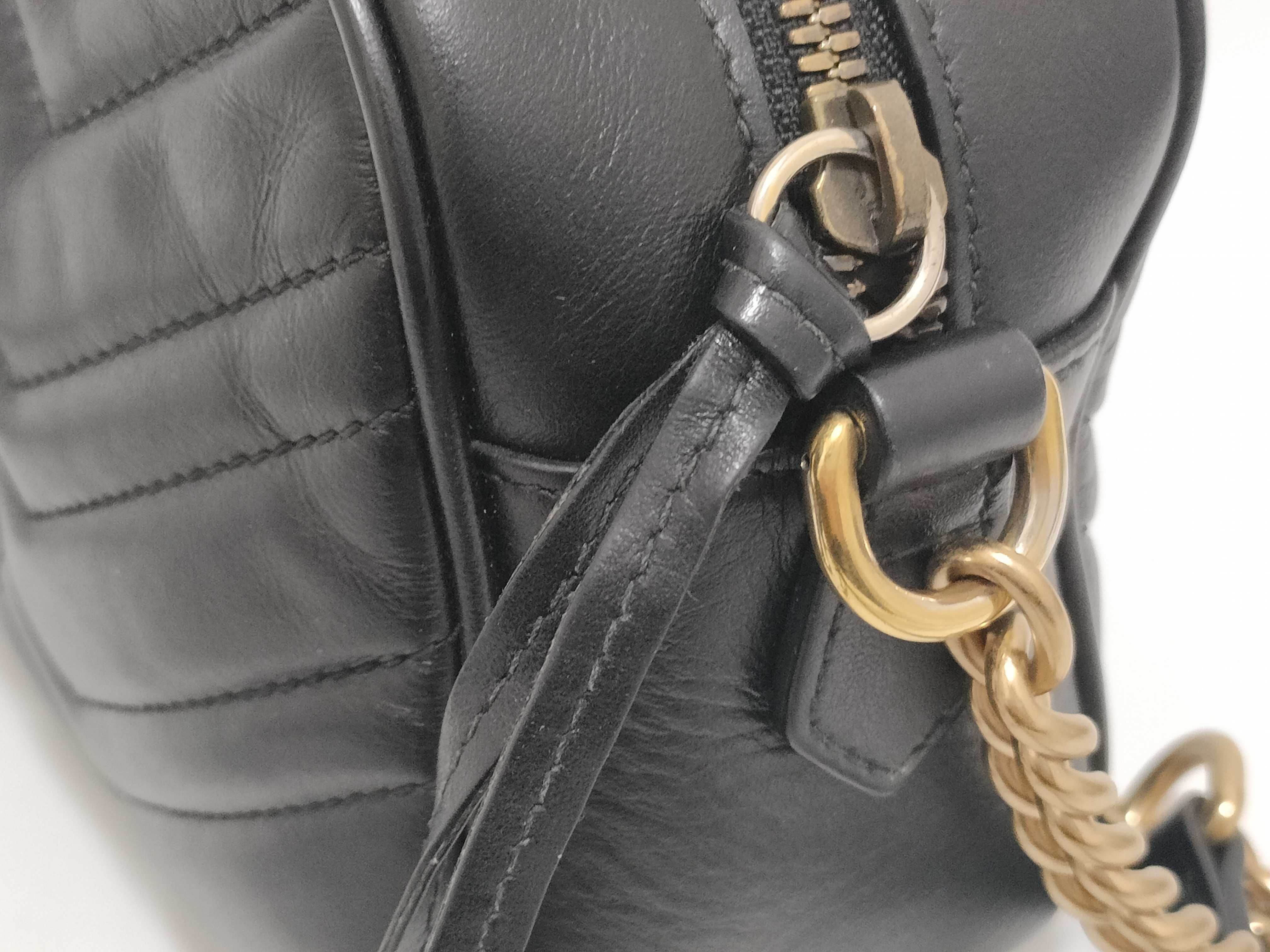DU- GG Marmont Leather Chain Shoulder Bag Black 447632 Shoulder Bag — view 15