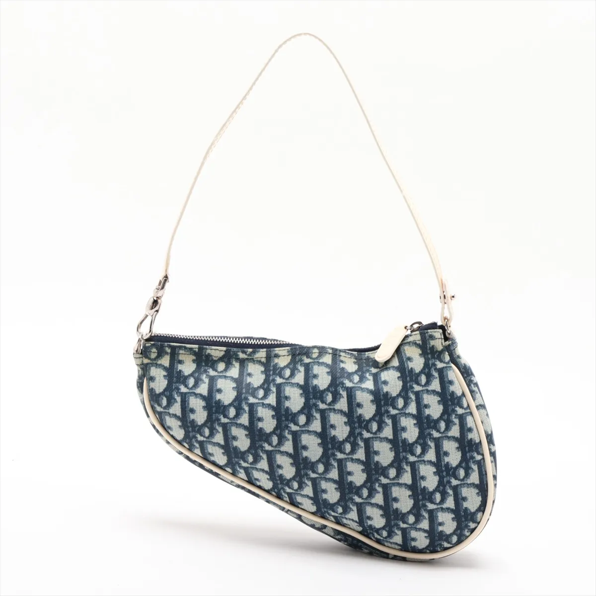 Trotter Saddle Bag PVC x Leather Handbag Navy — view 2