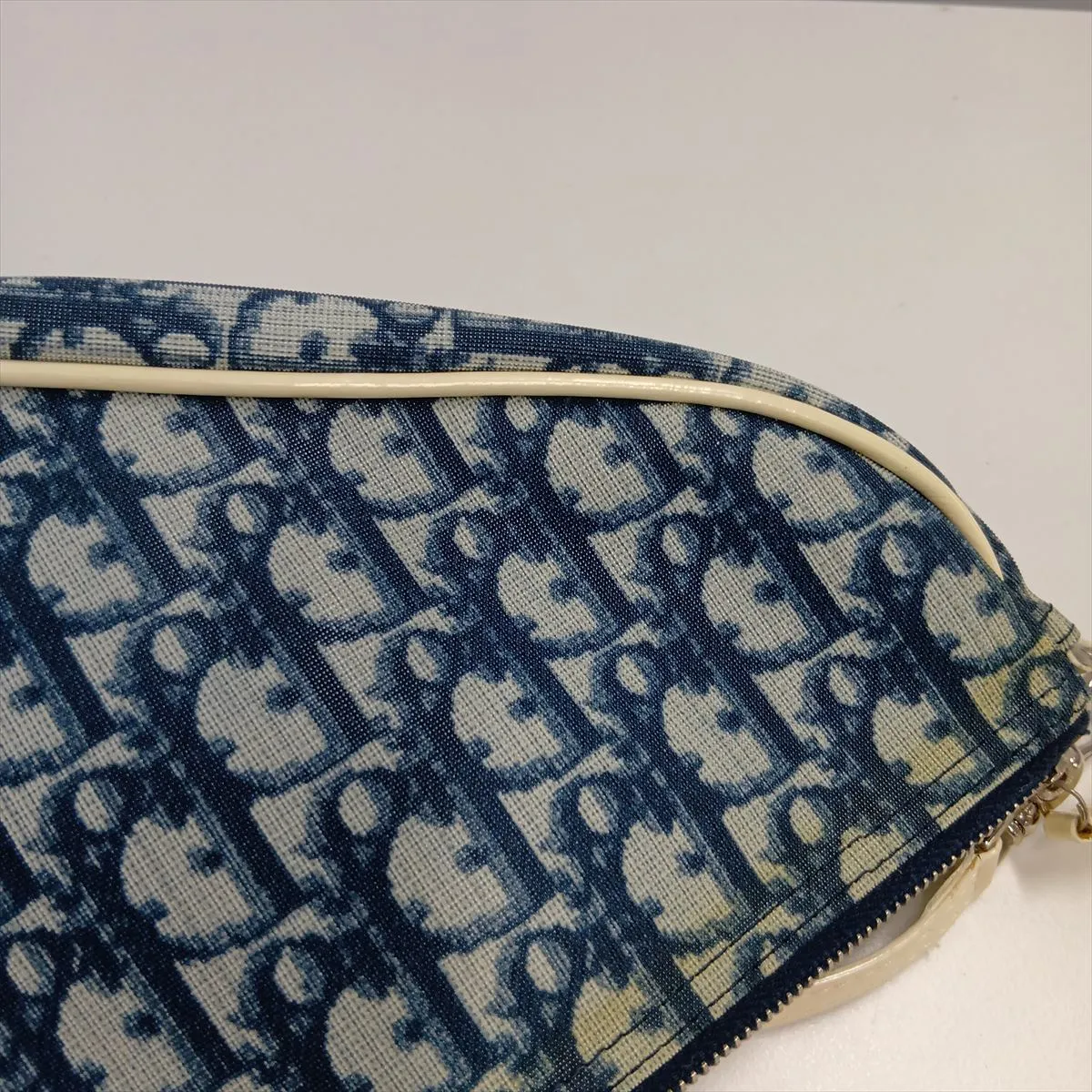 Trotter Saddle Bag PVC x Leather Handbag Navy — view 11