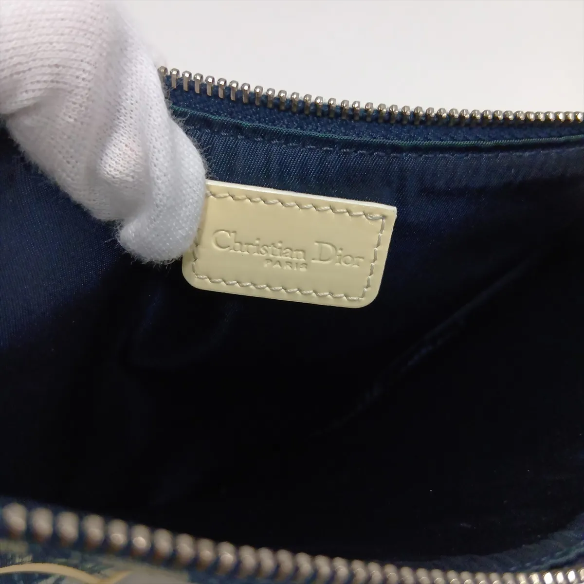Trotter Saddle Bag PVC x Leather Handbag Navy — view 13