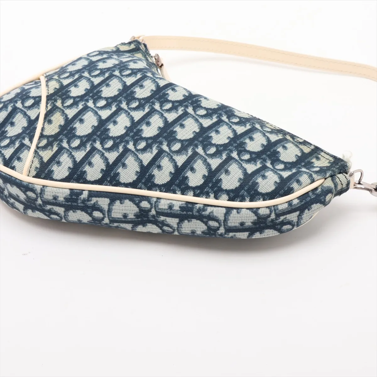 Trotter Saddle Bag PVC x Leather Handbag Navy — view 3