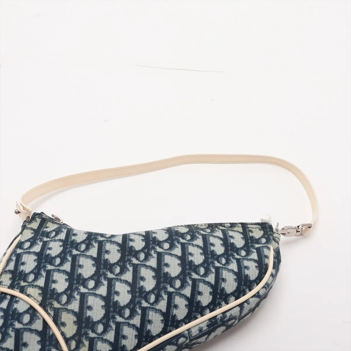 Trotter Saddle Bag PVC x Leather Handbag Navy — view 6