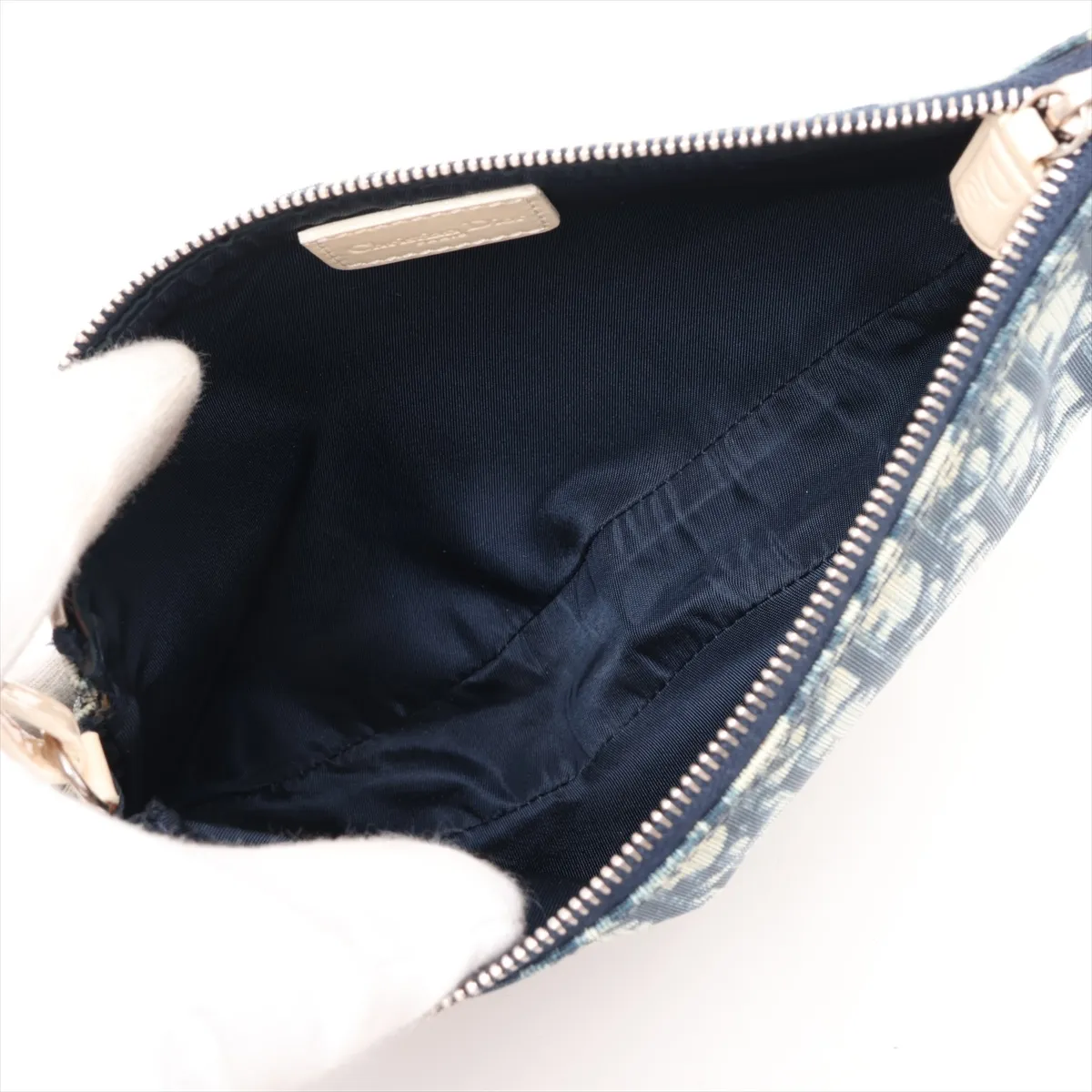 Trotter Saddle Bag PVC x Leather Handbag Navy — view 7