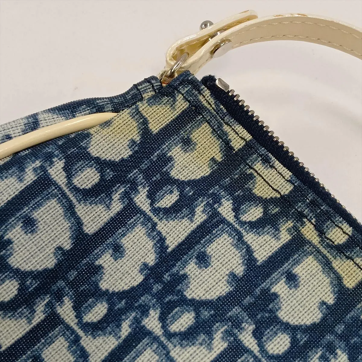Trotter Saddle Bag PVC x Leather Handbag Navy — view 9