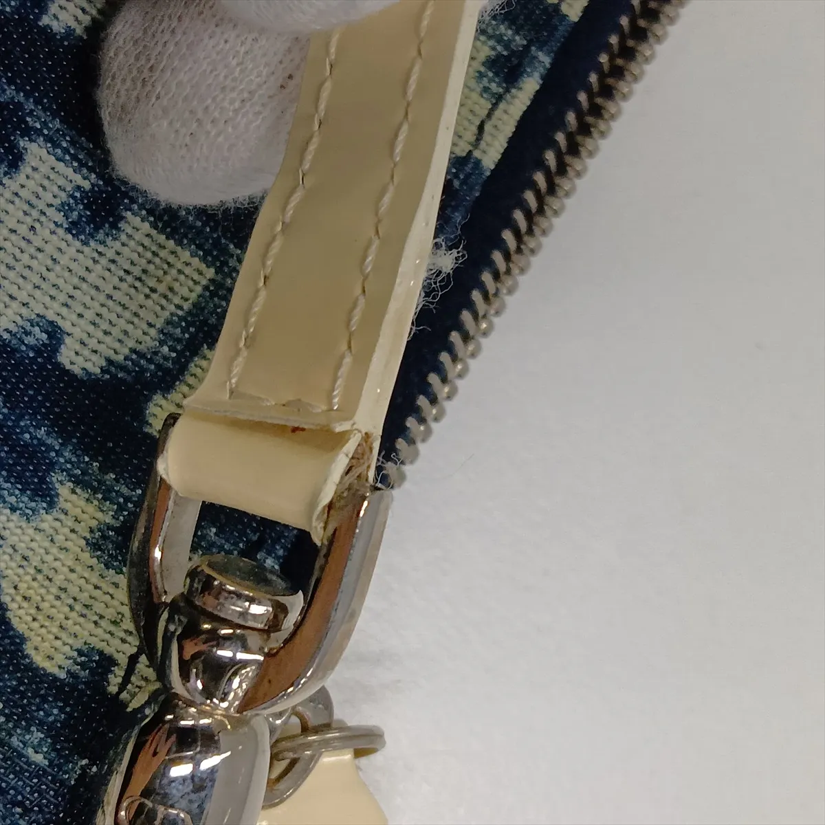 Trotter Saddle Bag PVC x Leather Handbag Navy — view 10
