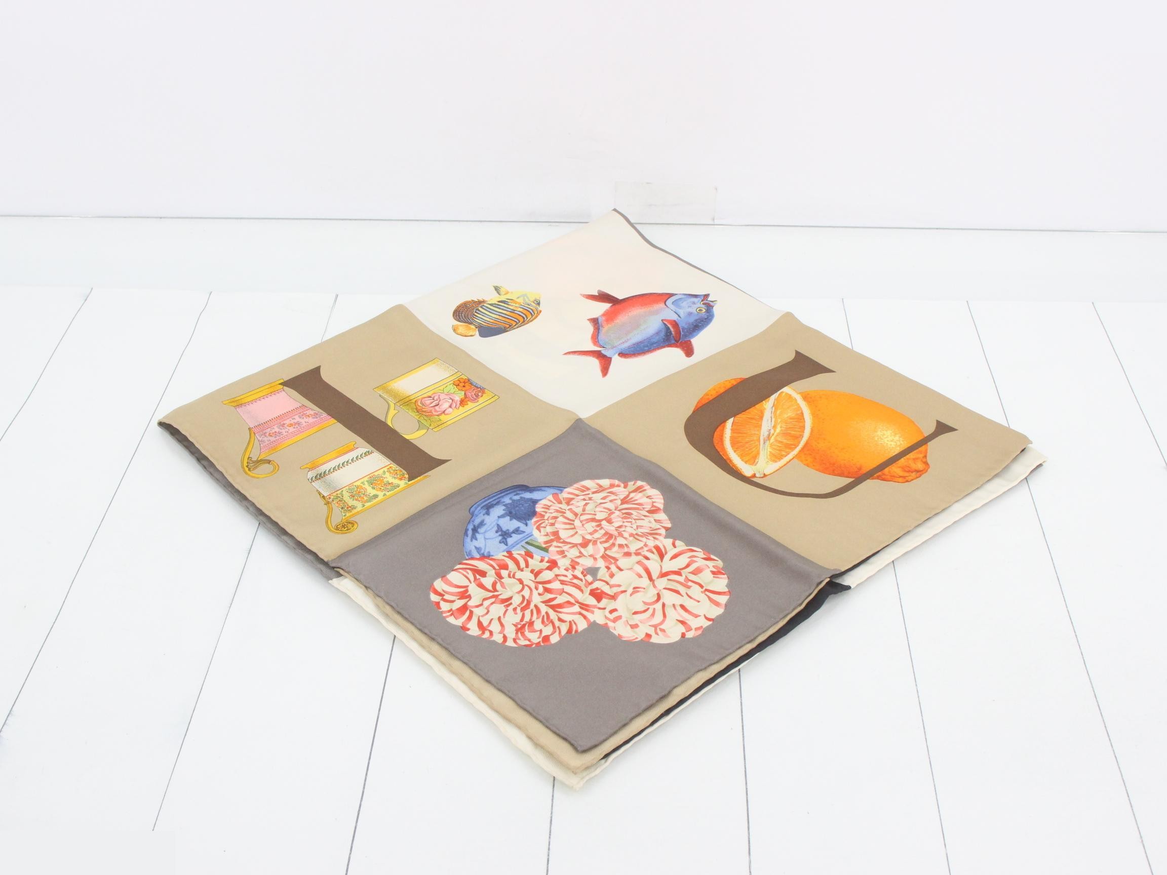 motif large silk scarf — view 2