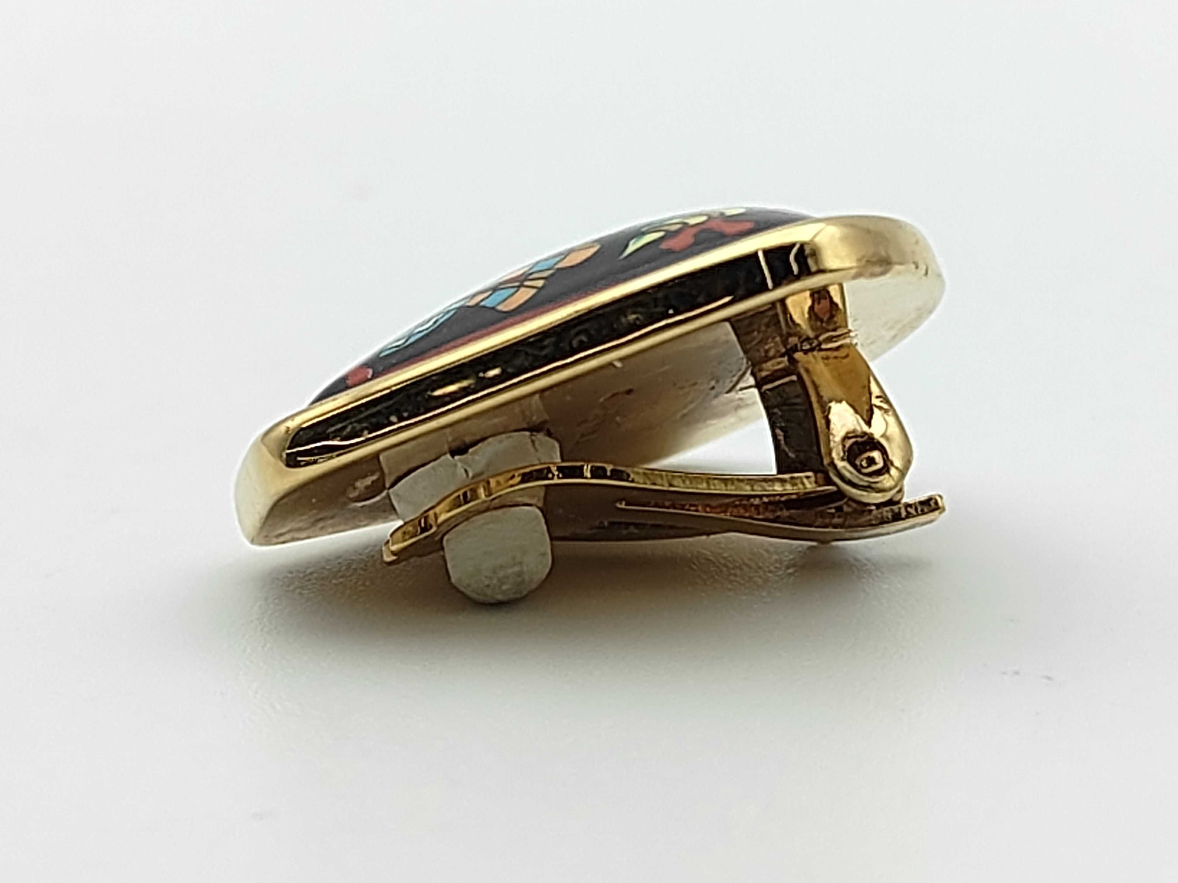 enamel earring, plated, one earring, other accessories — view 3