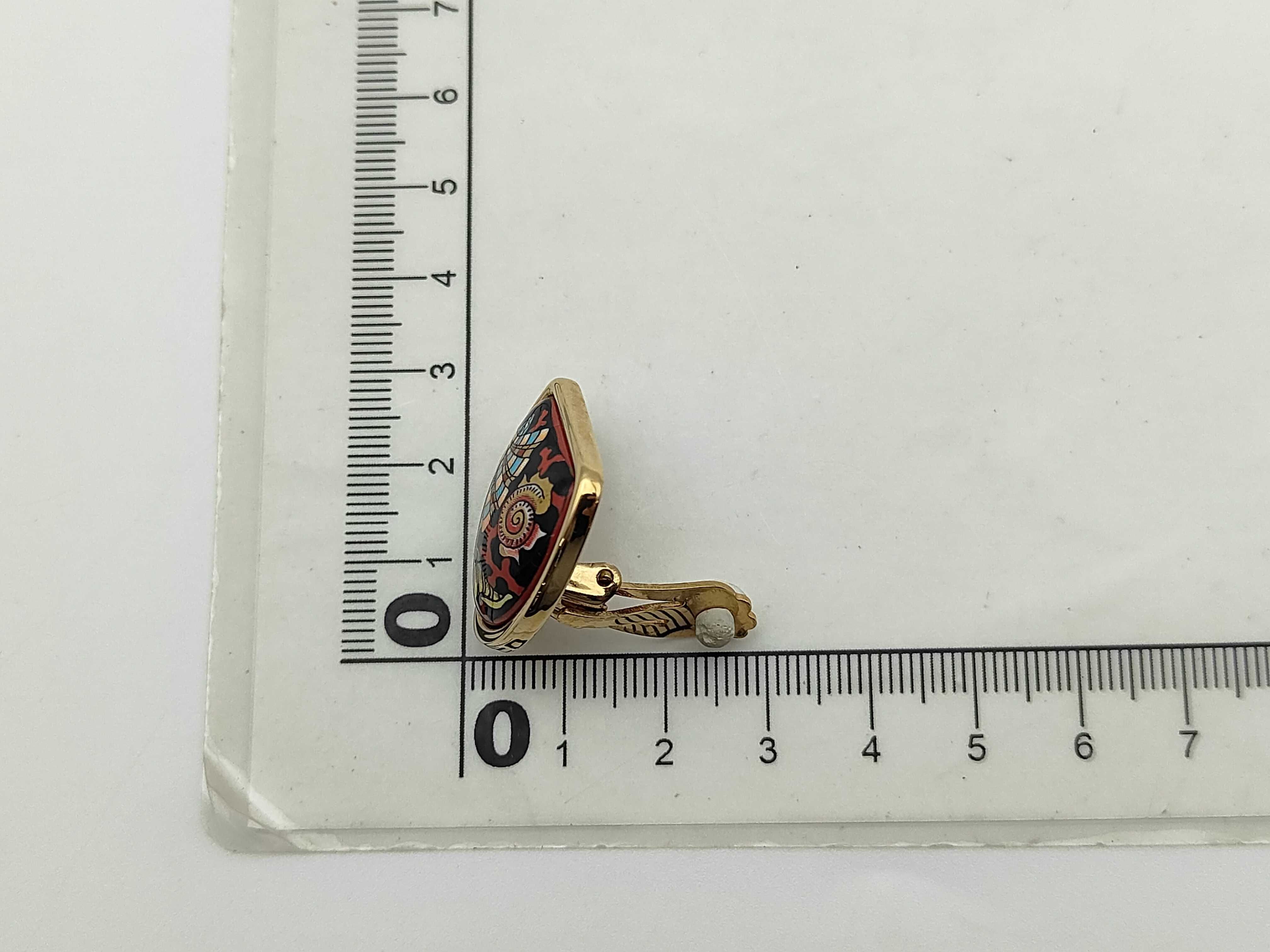 enamel earring, plated, one earring, other accessories — view 6