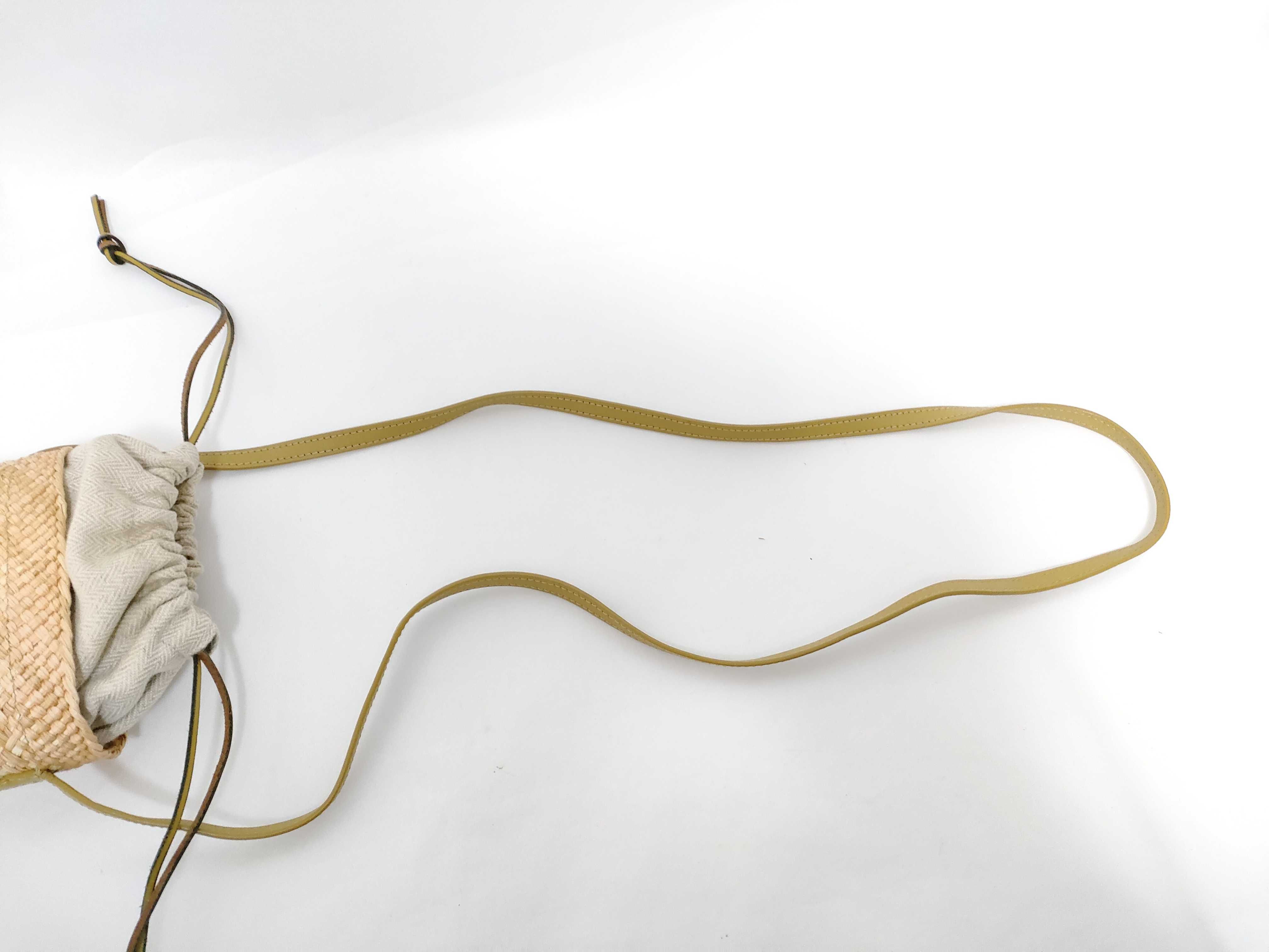 Anagram Square Pocket Raffia x Leather Shoulder Bag Beige x Brown Shoulder Bag — view 3