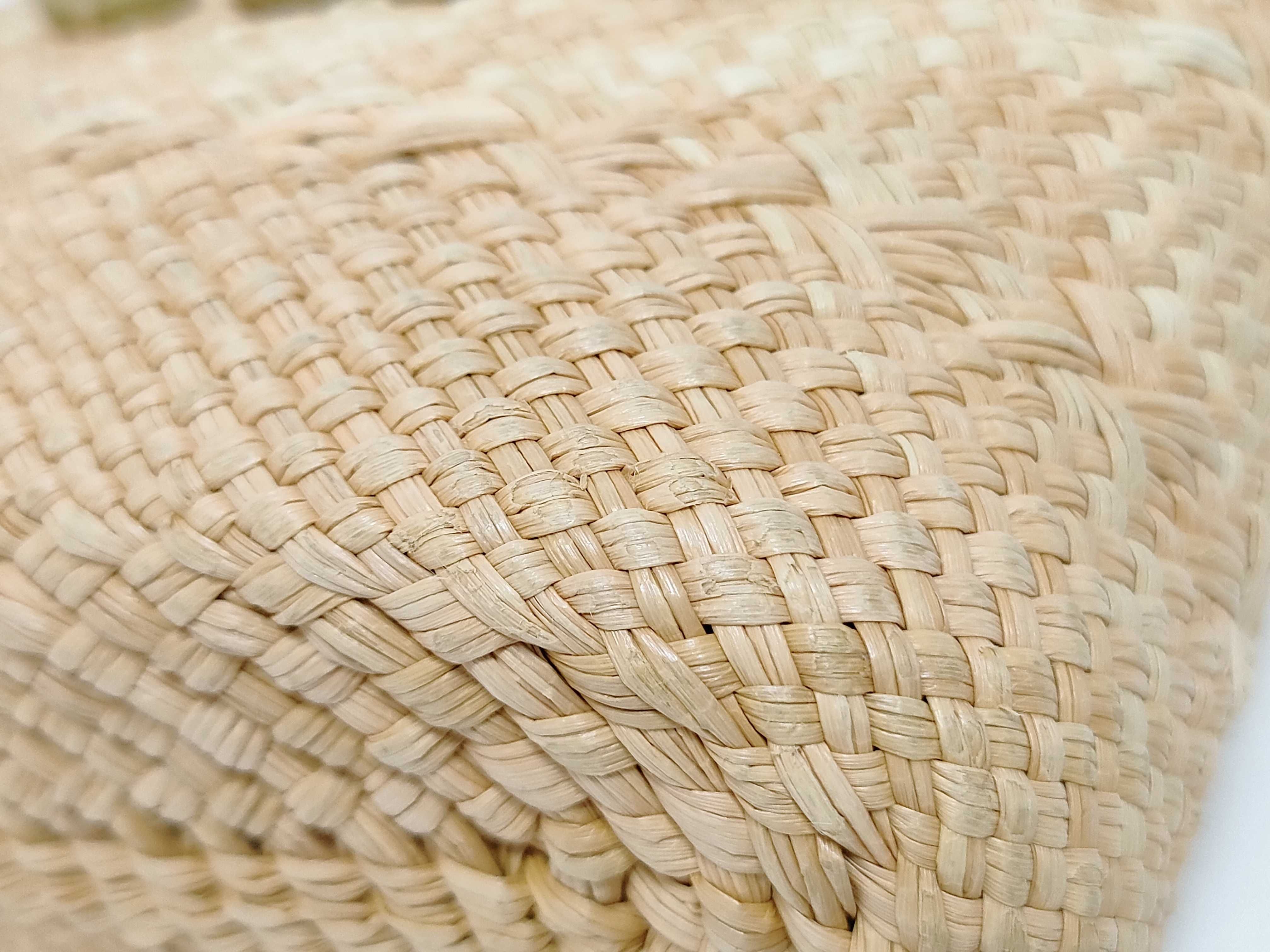 Anagram Square Pocket Raffia x Leather Shoulder Bag Beige x Brown Shoulder Bag — view 6