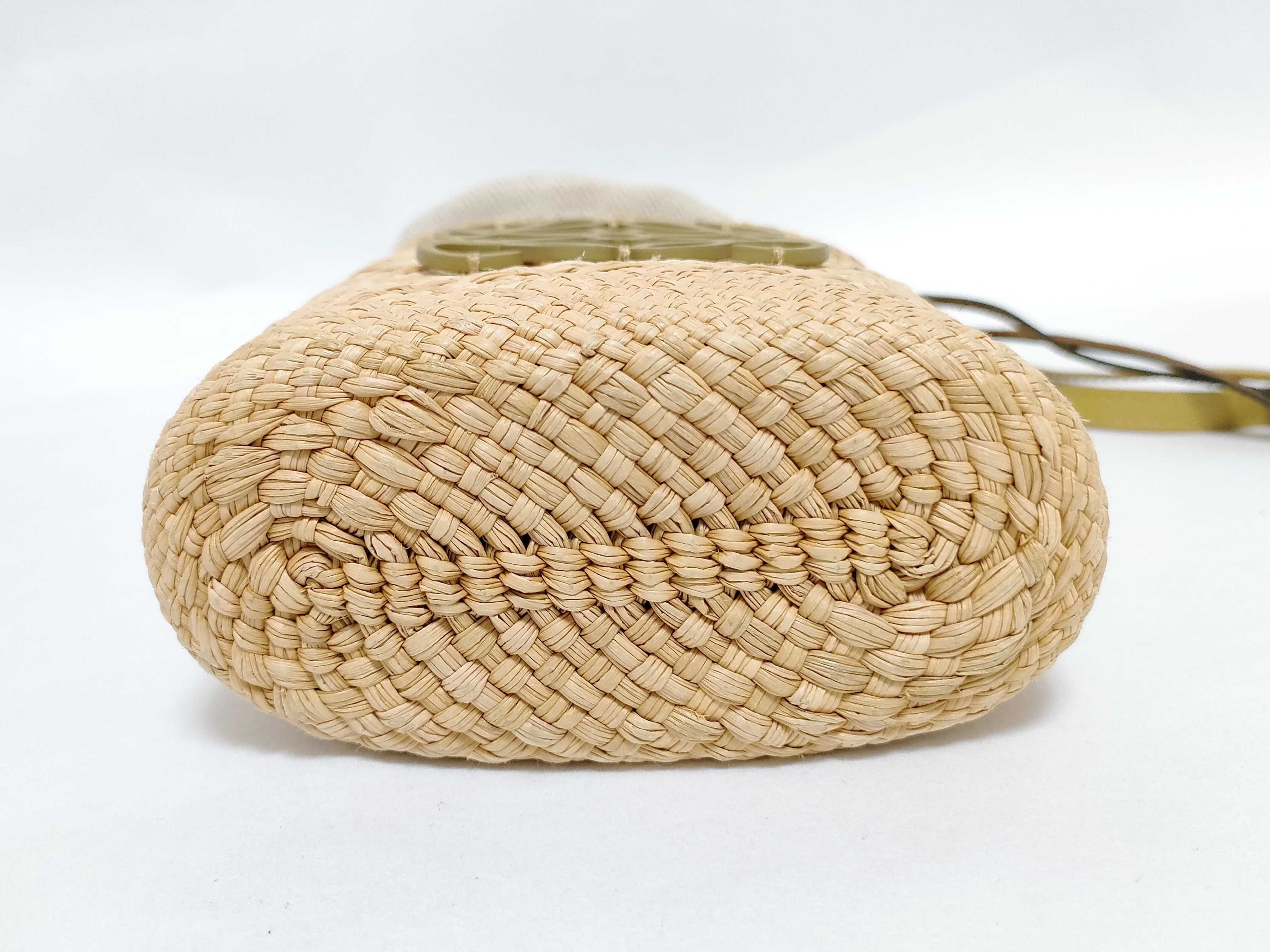 Anagram Square Pocket Raffia x Leather Shoulder Bag Beige x Brown Shoulder Bag — view 7