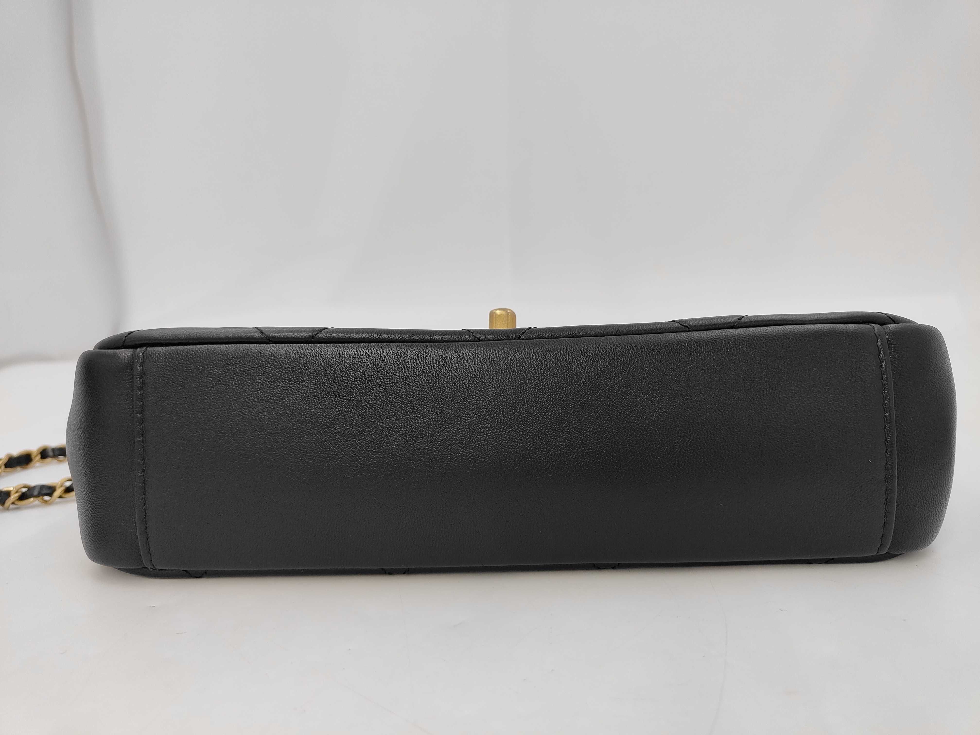 Hand CF Chain Bag Black Gold Button Shoulder Bag — view 7