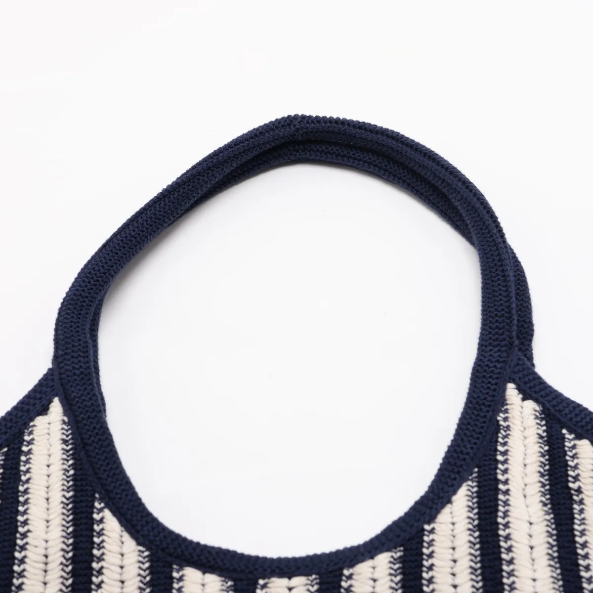 Ivy Cotton Tote Bag White x Navy — view 6
