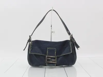Mamma Baguette One-Shoulder Bag, Denim, Navy