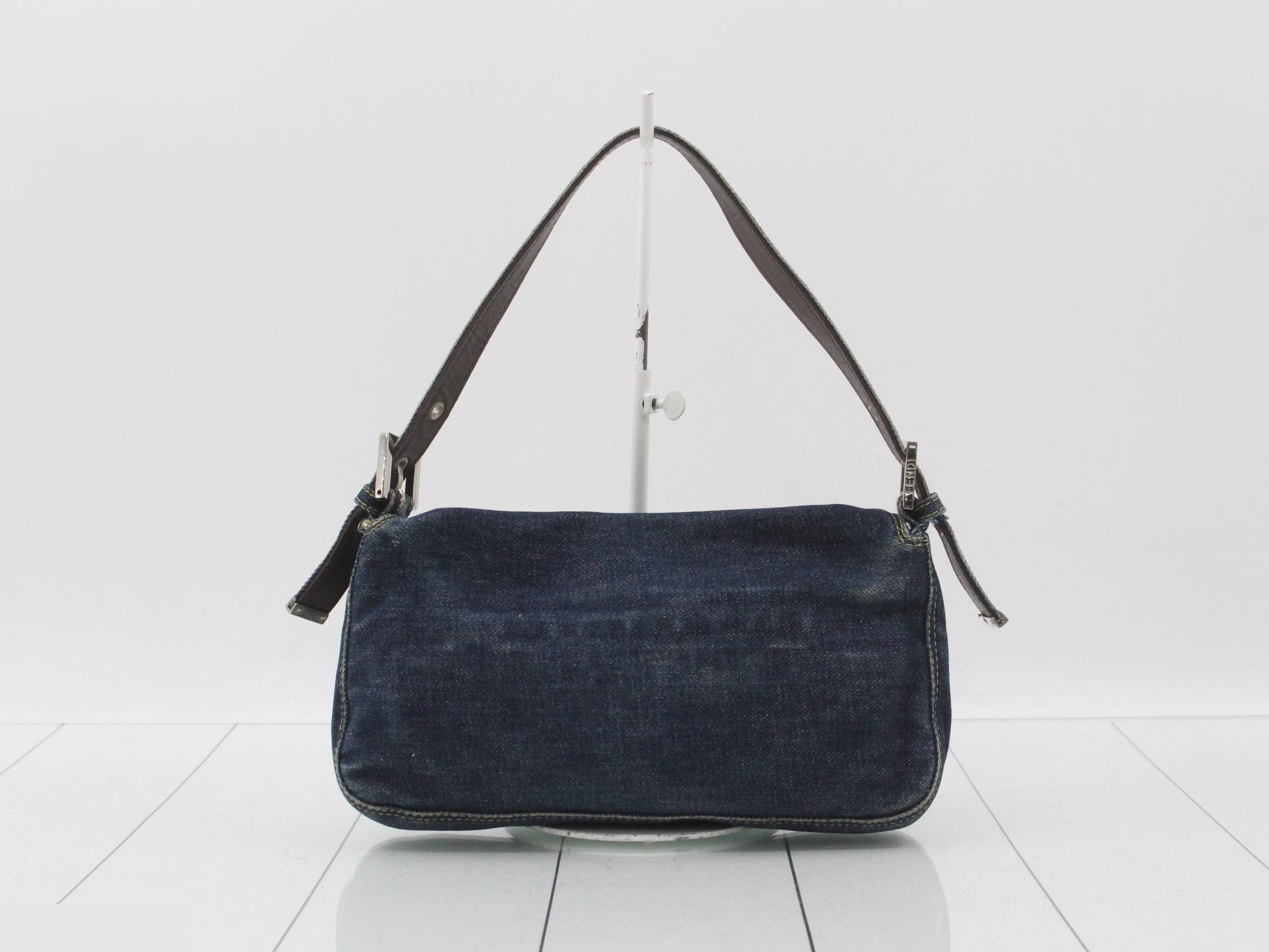Mamma Baguette One-Shoulder Bag, Denim, Navy — view 2