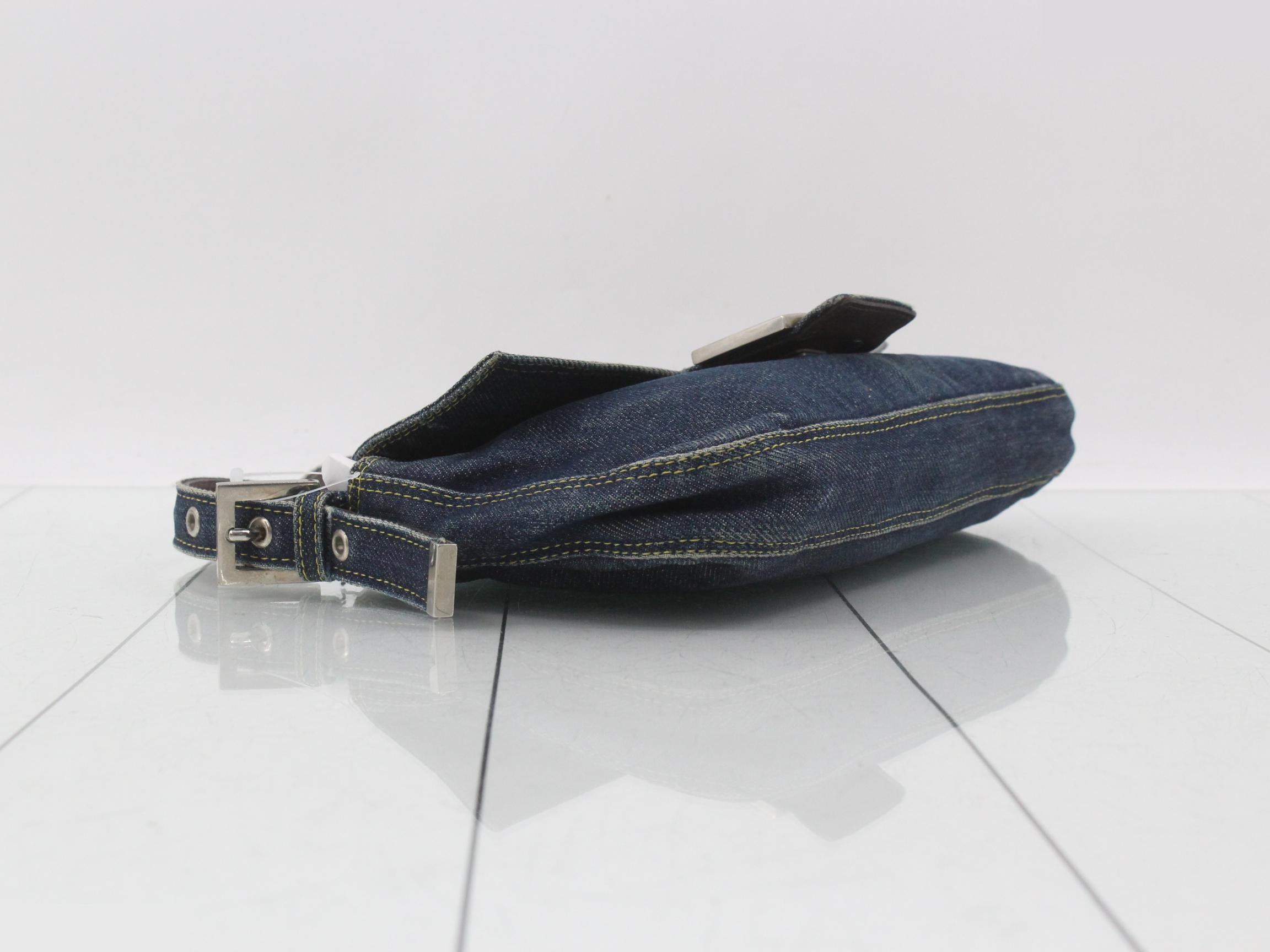 Mamma Baguette One-Shoulder Bag, Denim, Navy — view 5