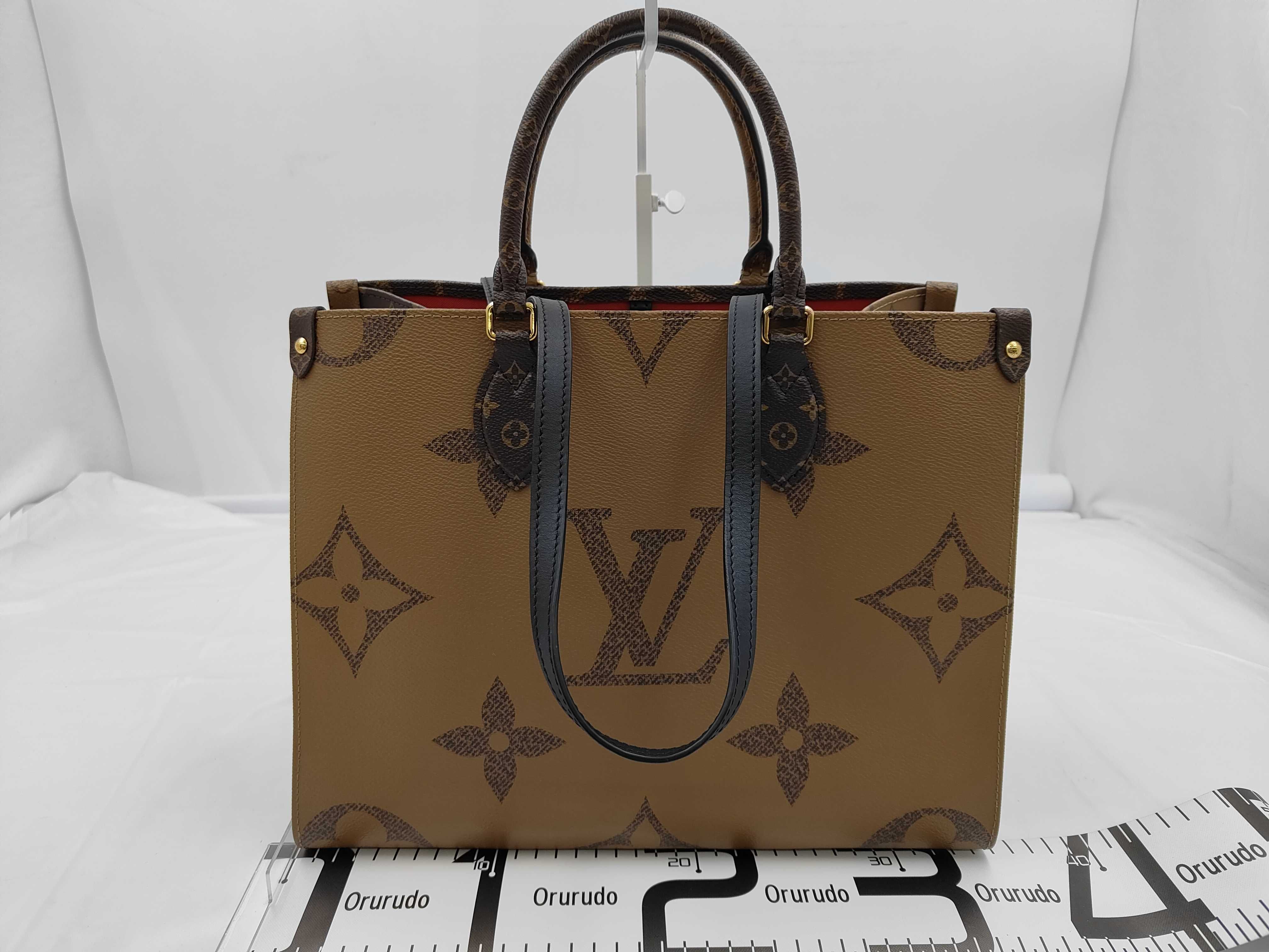 OnTheGo M size Monogram Coated Canvas Tote Bag Shoulder & Handbag — view 2
