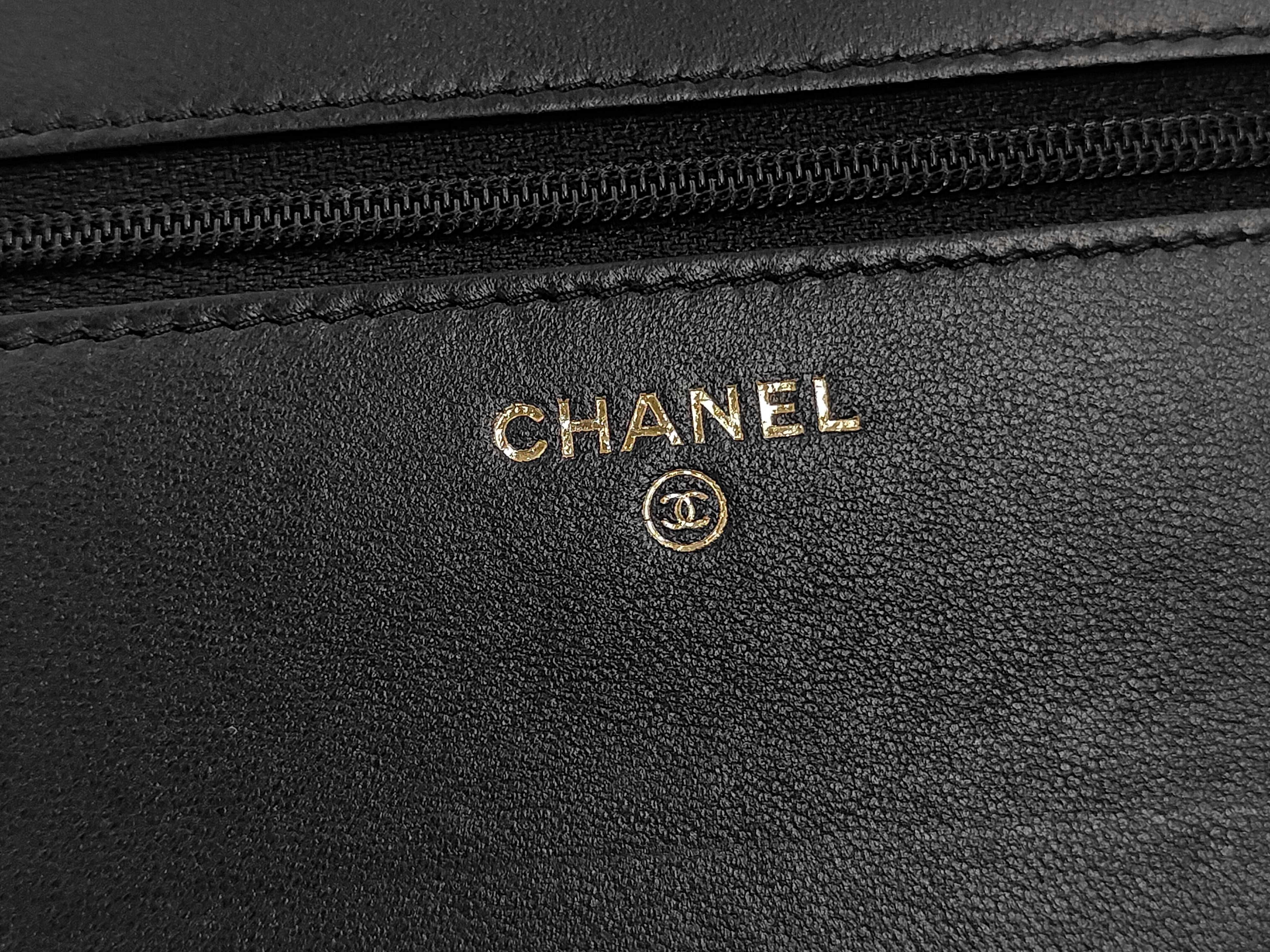 Boy Chanel Chain Shoulder Bag, Black Lambskin, Gold Hardware, Matelassé Bag — view 13