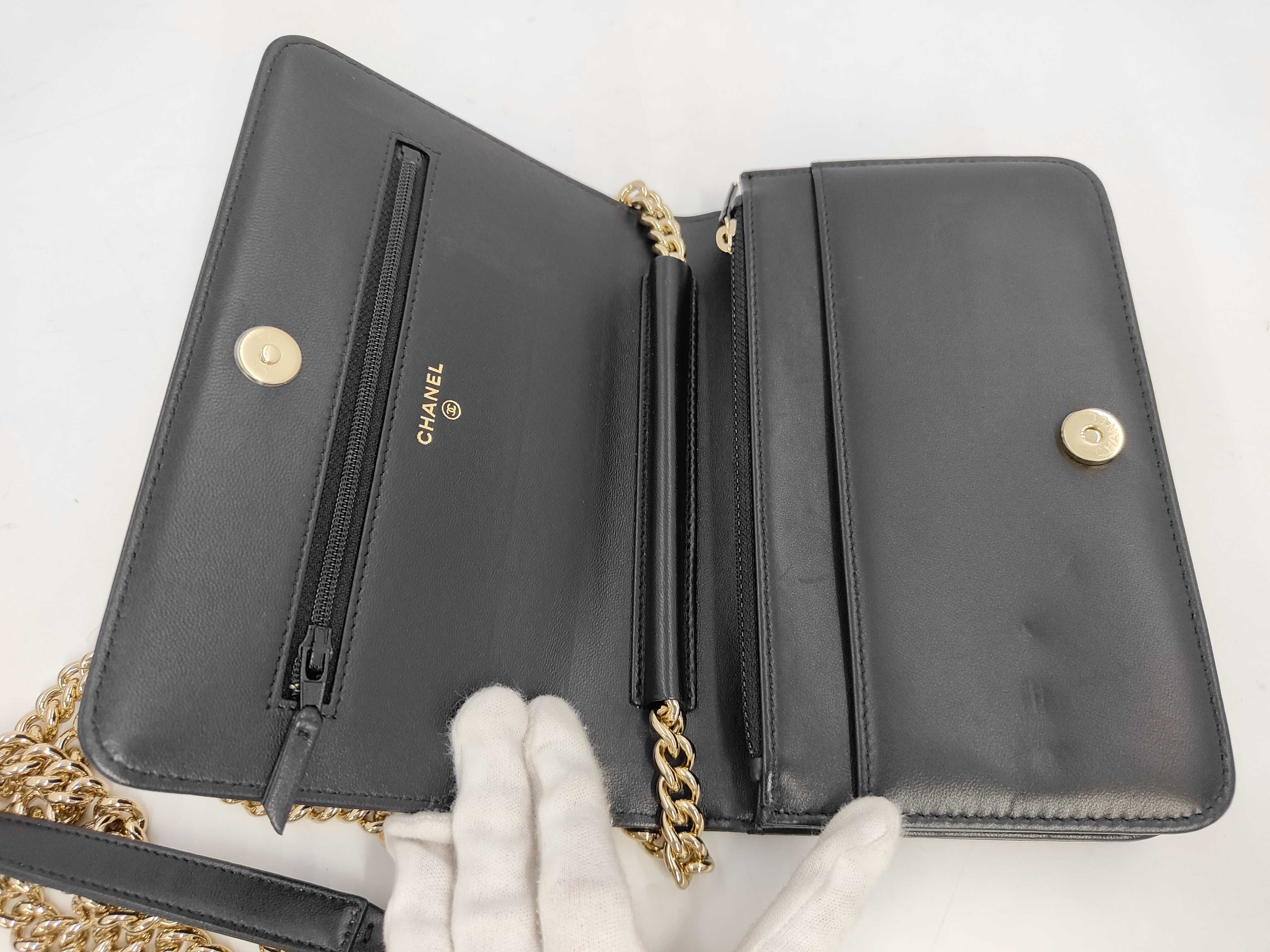 Boy Chanel Chain Shoulder Bag, Black Lambskin, Gold Hardware, Matelassé Bag — view 9