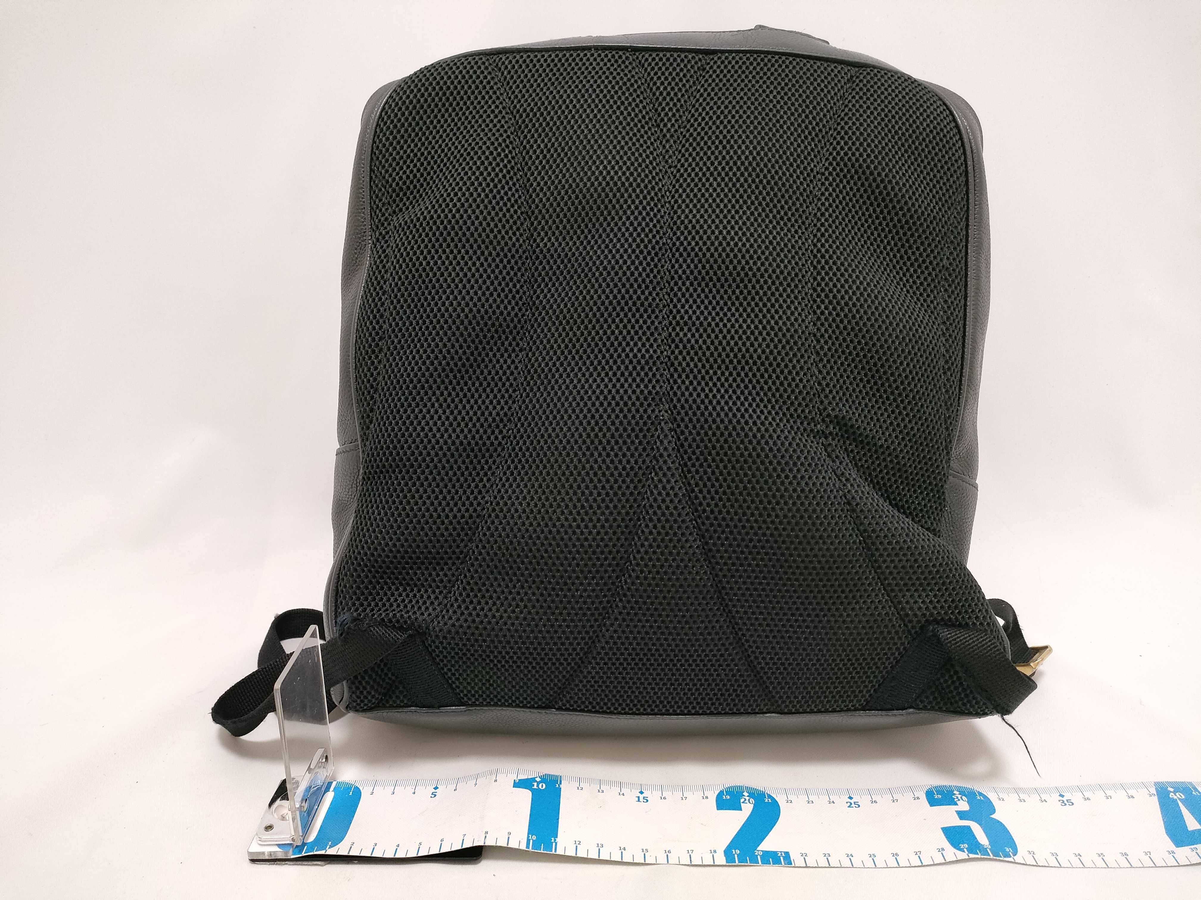 logo print leather backpack — view 2